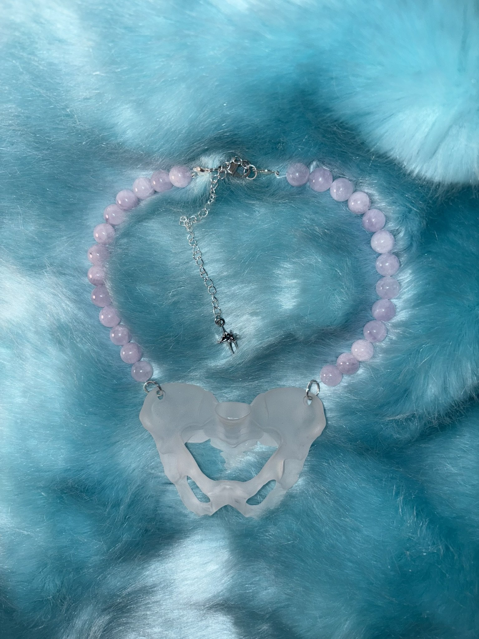 Semi-transparent Pelvis Amethyst Necklace  | 2nd Tear × Pubis Project