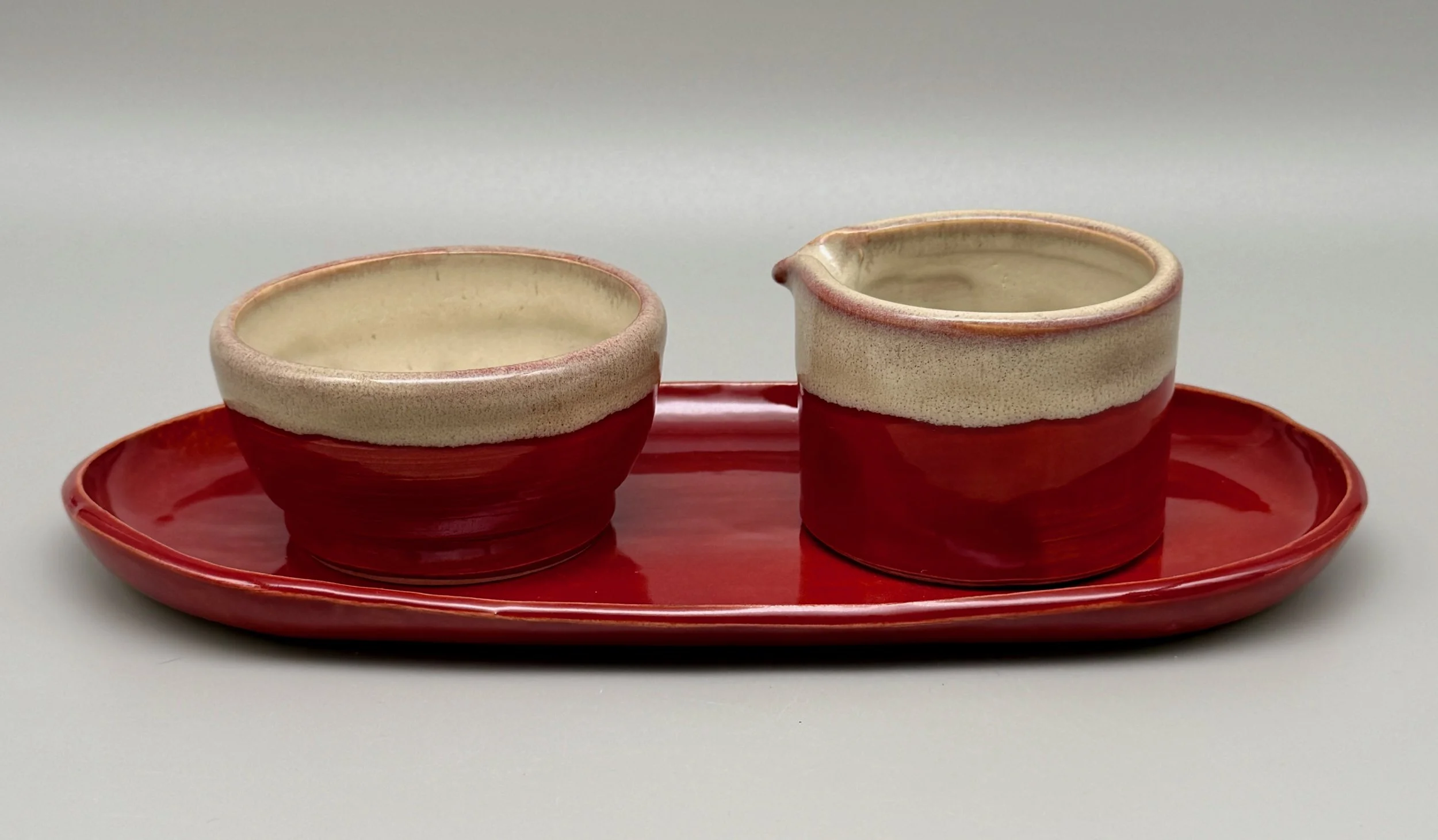Sugar and Creamer on Tray