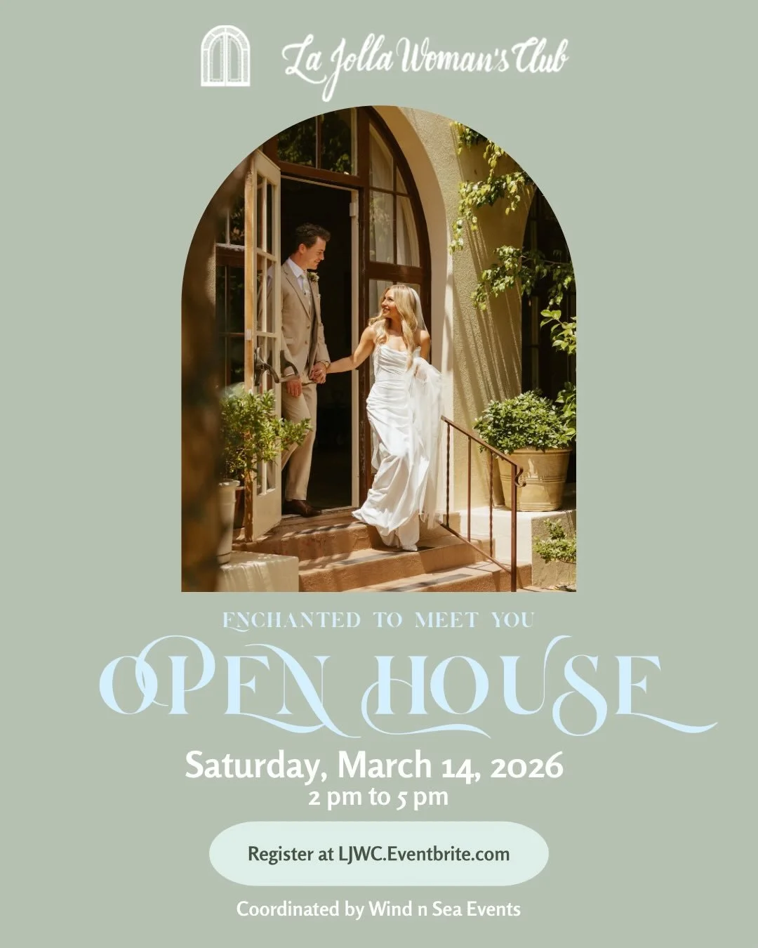 Join us for the La Jolla Woman&rsquo;s Club Open House on Saturday, March 14, 2026. It&rsquo;s a wonderful opportunity to view our historic wedding venue and meet the incredible vendors for your special day! 💍⛲️💐

Register at LJWC.Eventbrite.com
Sa