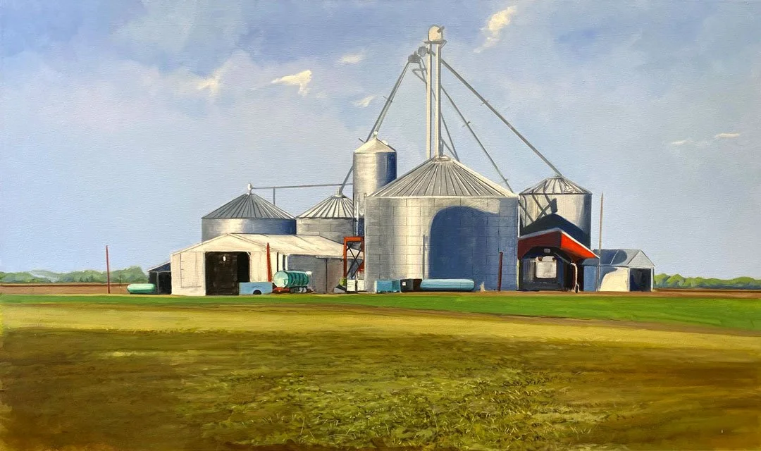 Out Buildings – 40 x 60.  Oil/Canvas.  AV