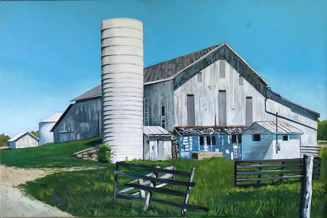 White Barn – 50 x 45.  Oil/Canvas.  AV