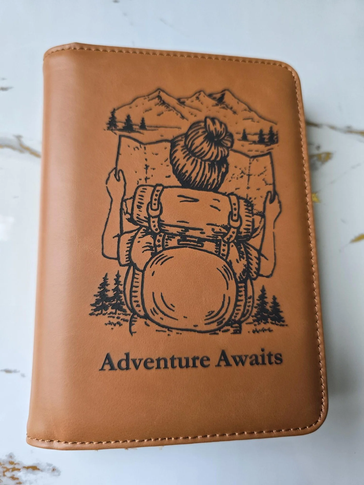 Custom Engraved Leatherette Passport Wallet