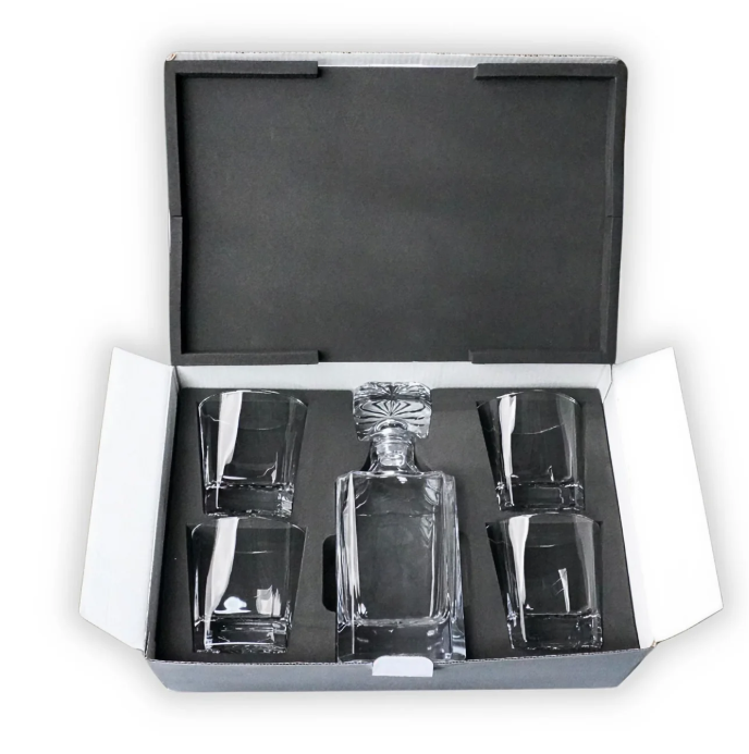 Custom Engraved 4 Glass Decanter Set
