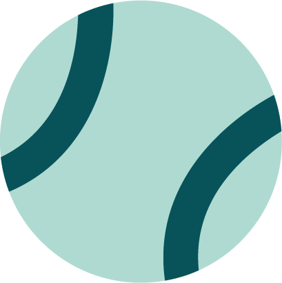 Close-up of a circular design with light blue background and dark blue curved lines.