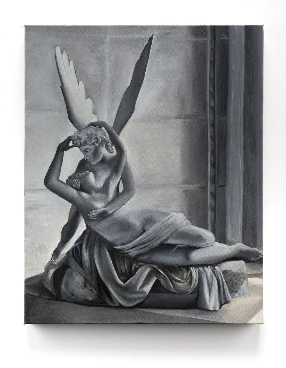 Psyche Revived by Cupid's Kiss, acrylic on canvas, 12" x 16", 2025