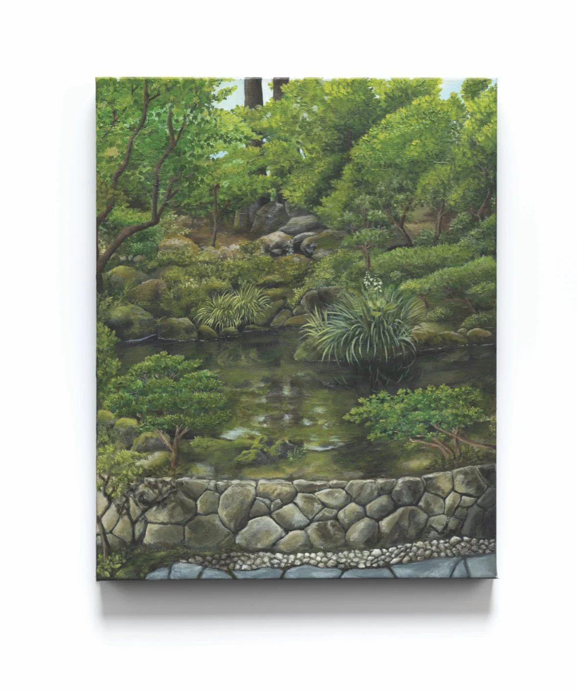 Japanese Gardens, acrylic on canvas, 12" x 16", 2025