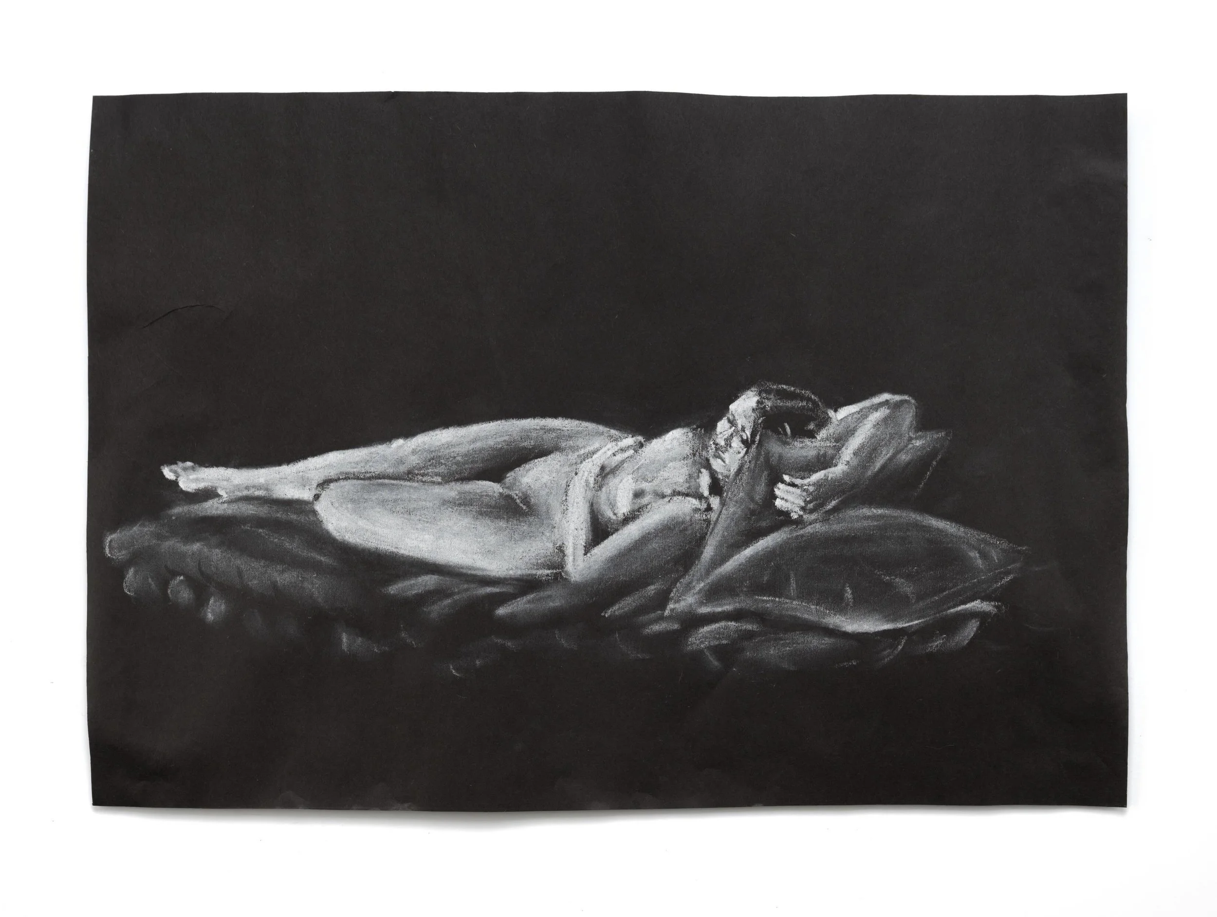 Serene, chalk on paper, 6" x 10", 2025