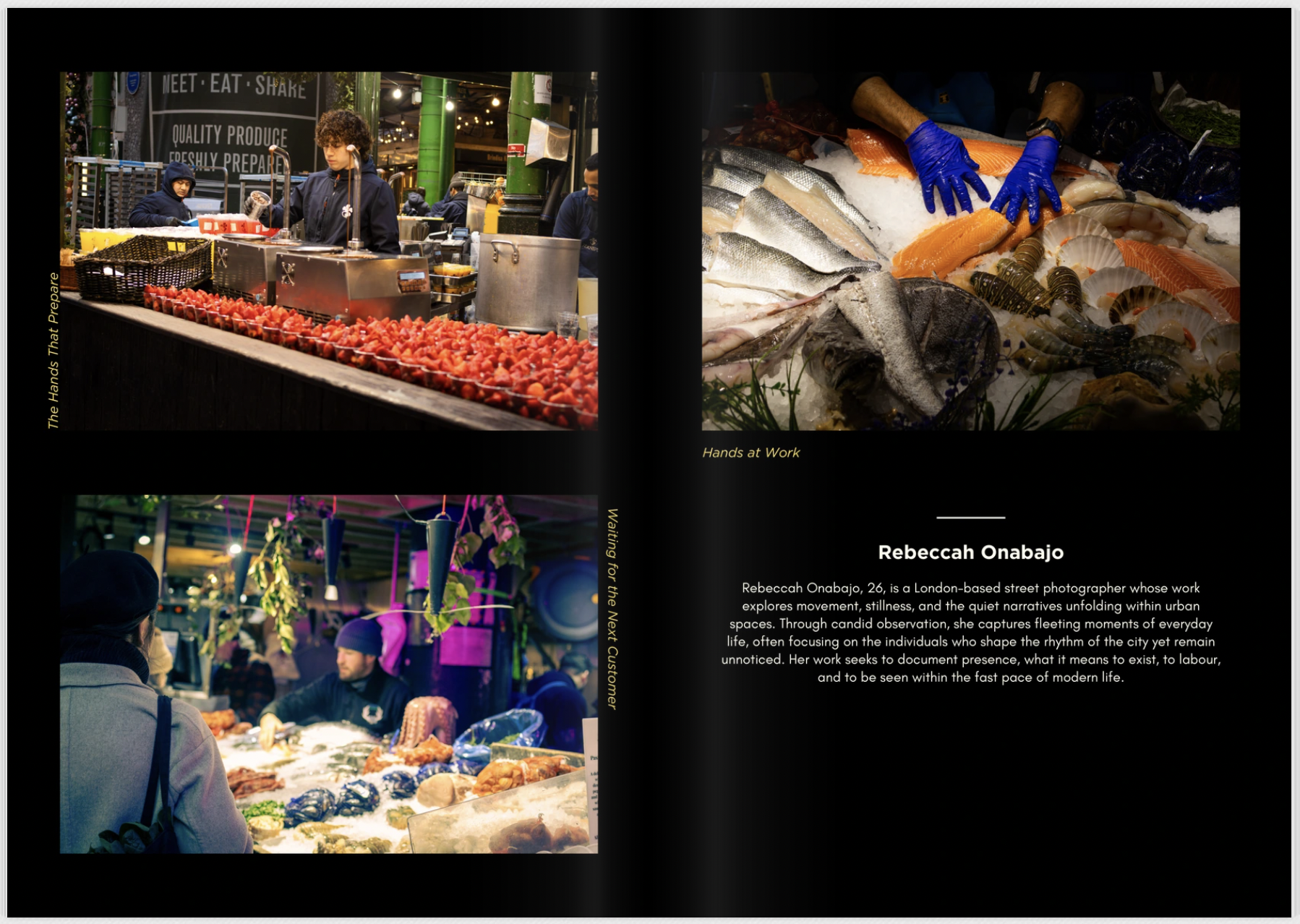 Utopix magazine featuring Rebeccah Onabajo's Borough Market photographic series.