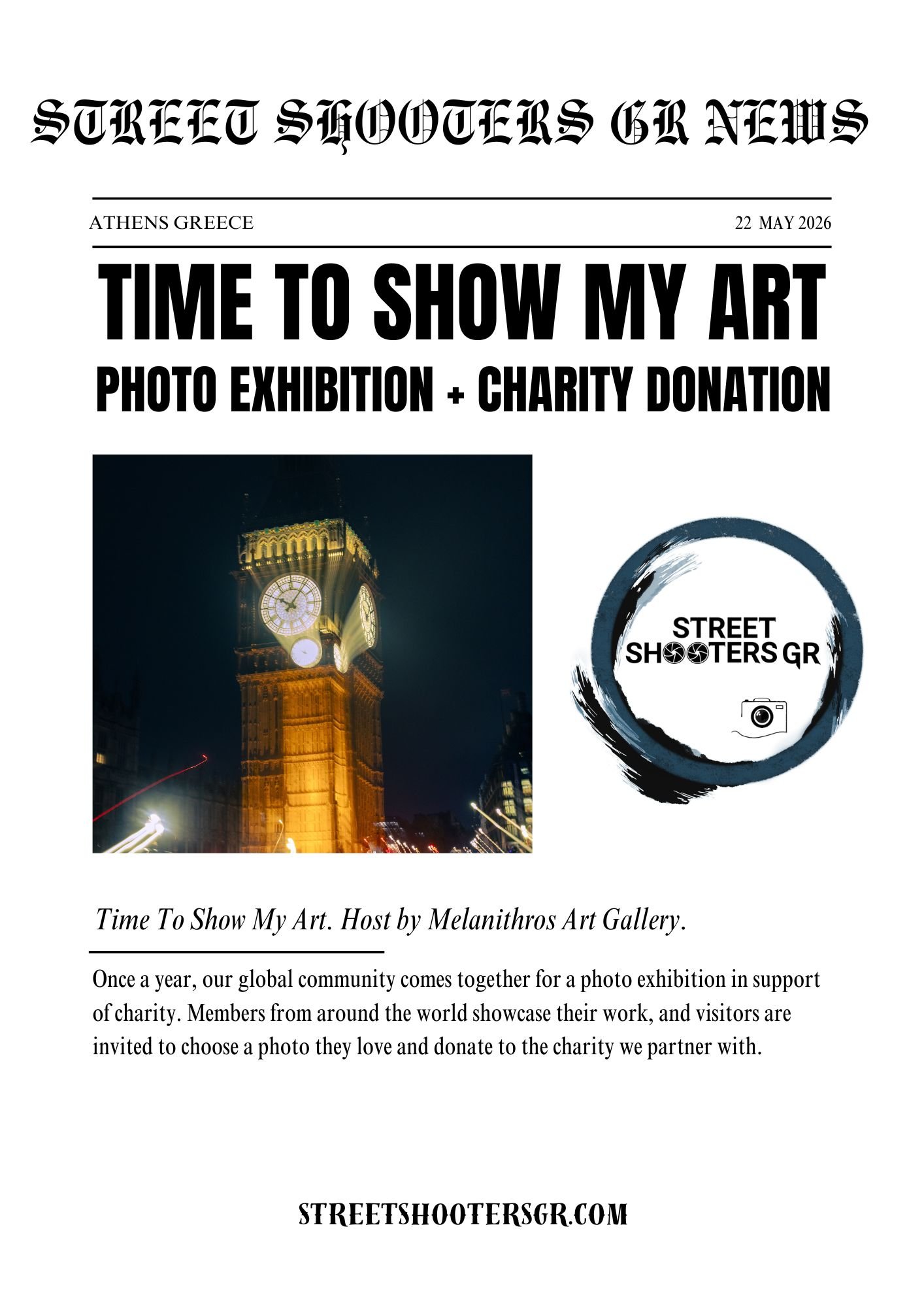 Artwork showcasing Rebeccah Onabajo's exhibition photo of Big Ben.