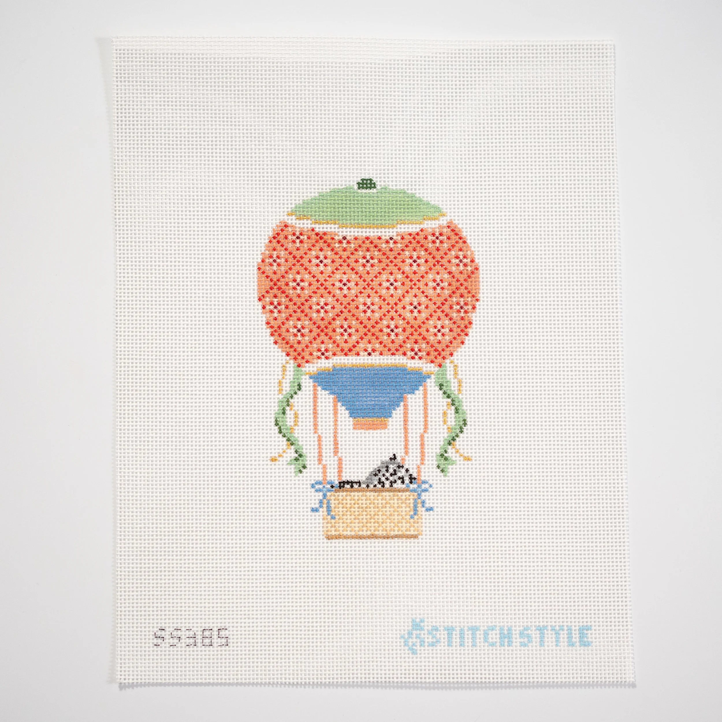 Peach & Green Hot Air Balloon with Zebra