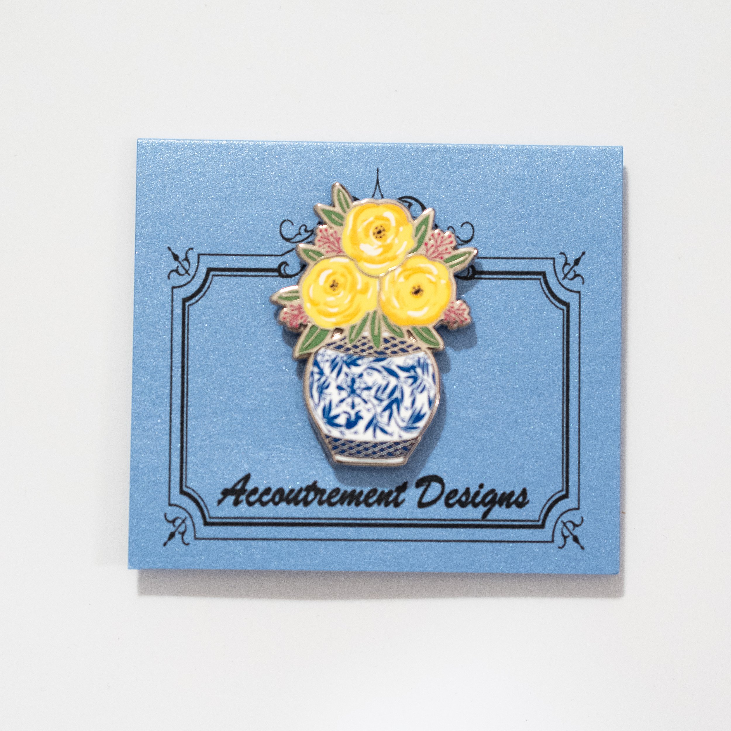 Yellow Flower Ginger Jar Needleminder