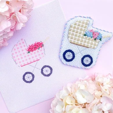 Baby Carriage Pink Gingham