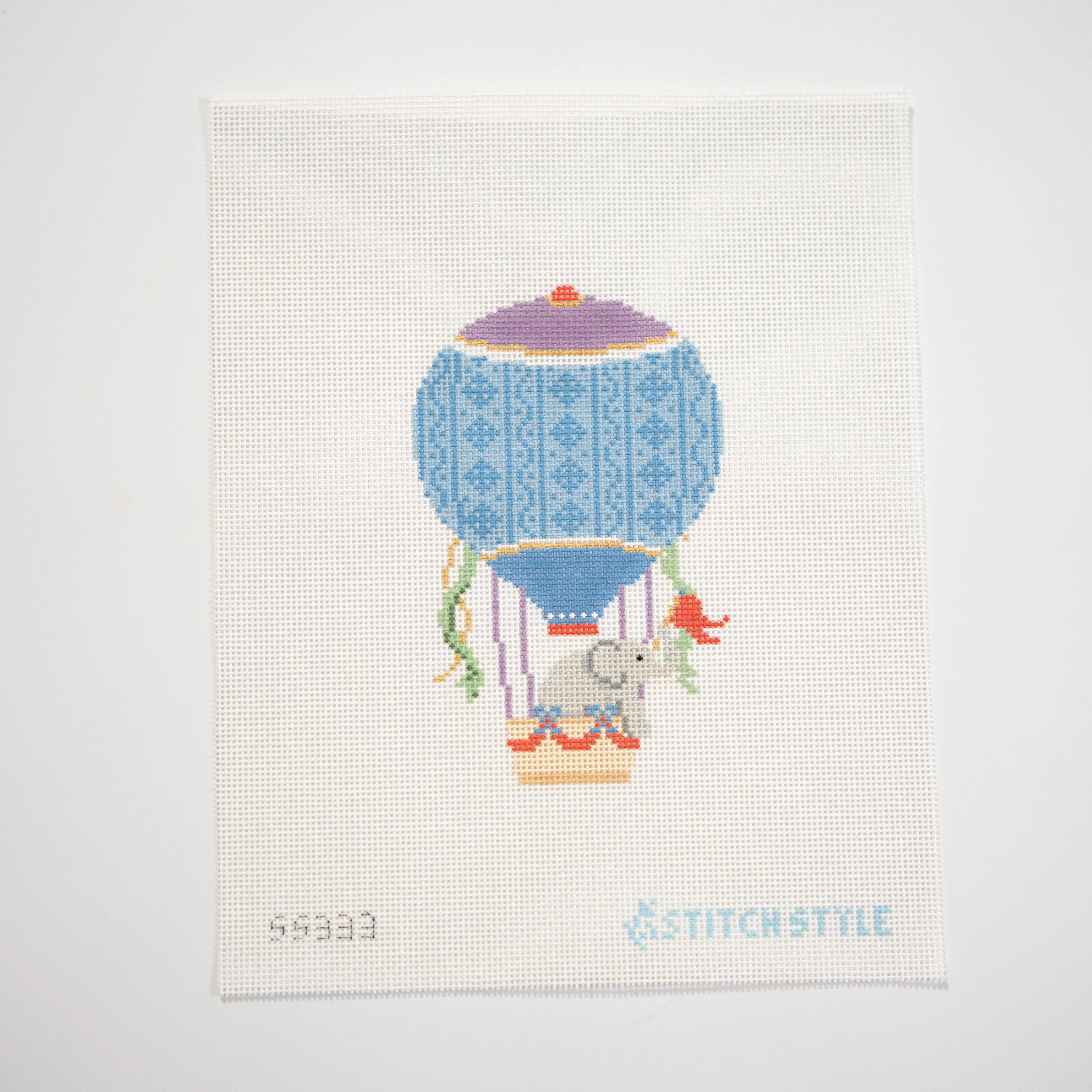 Blue & Purple Hot Air Balloon with Elephant
