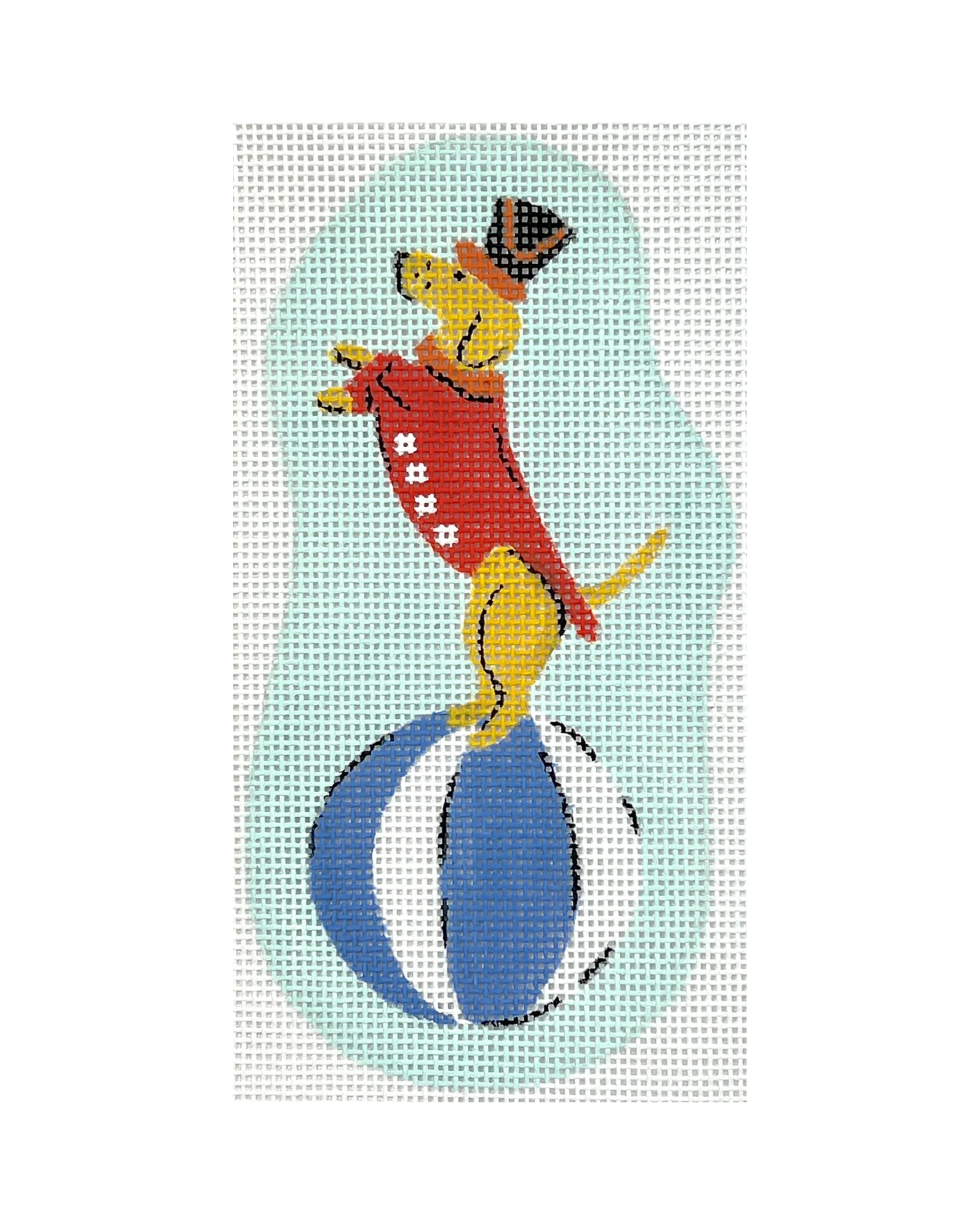 Circus Dog - Terrier Standing on Beach Ball