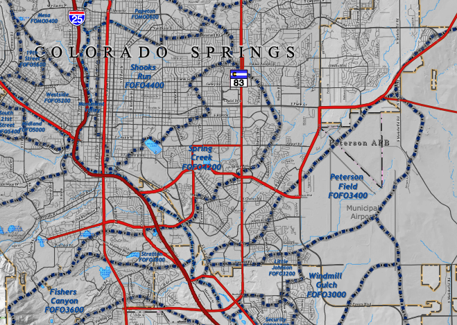 Click to see El Paso County Drainage Basins Map