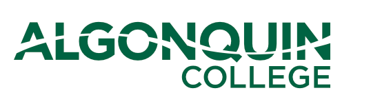 Algonquin College logo in green text with stylized font.