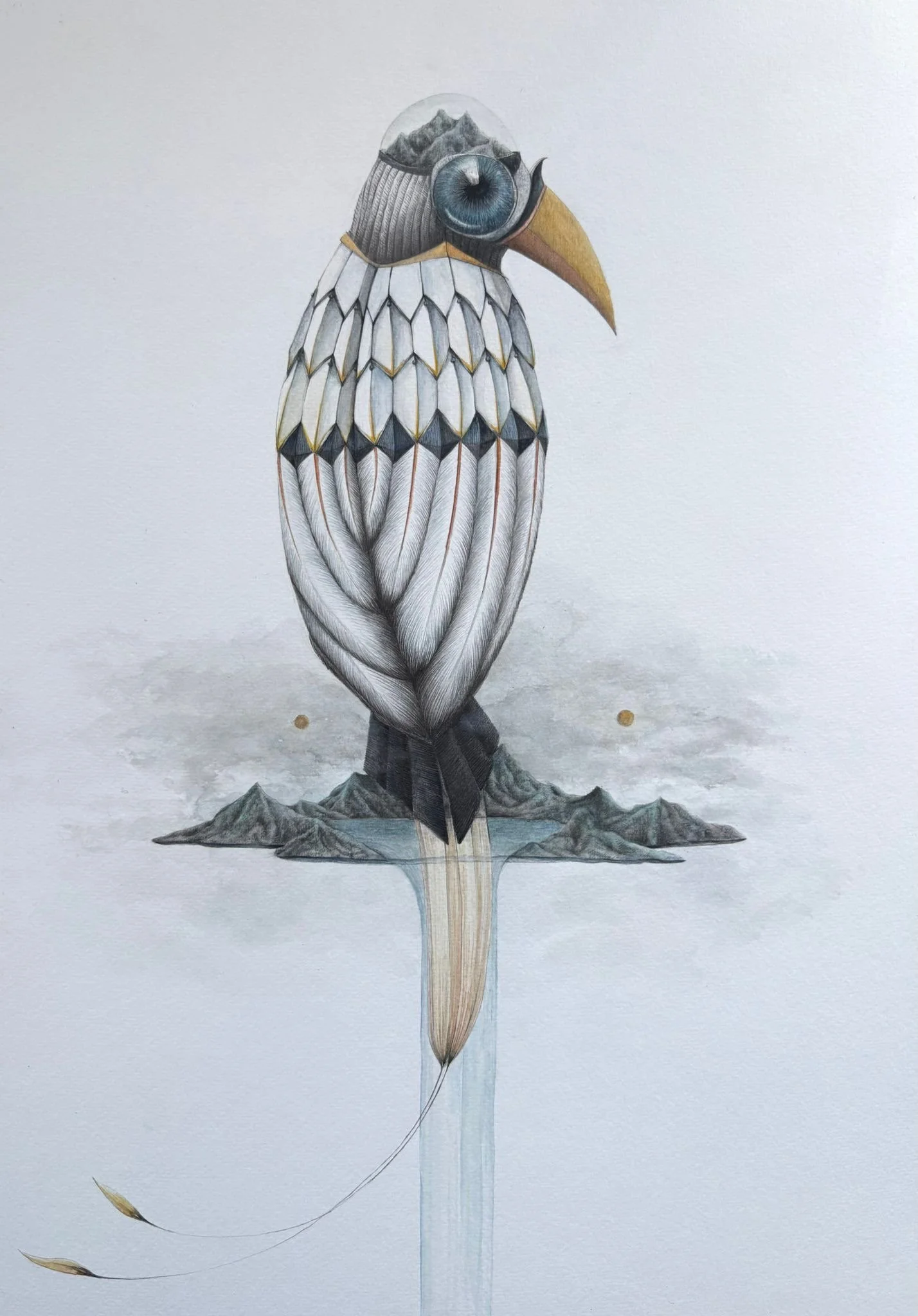 A solivagant bird

As an Aphantasics artist, my mind is a canvas of perpetual darkness. This bird is a solivagant soul—a wanderer I couldn‘t see in my mind, but found on the paper. It is the manifestation of a silent thought, finally taking flight th