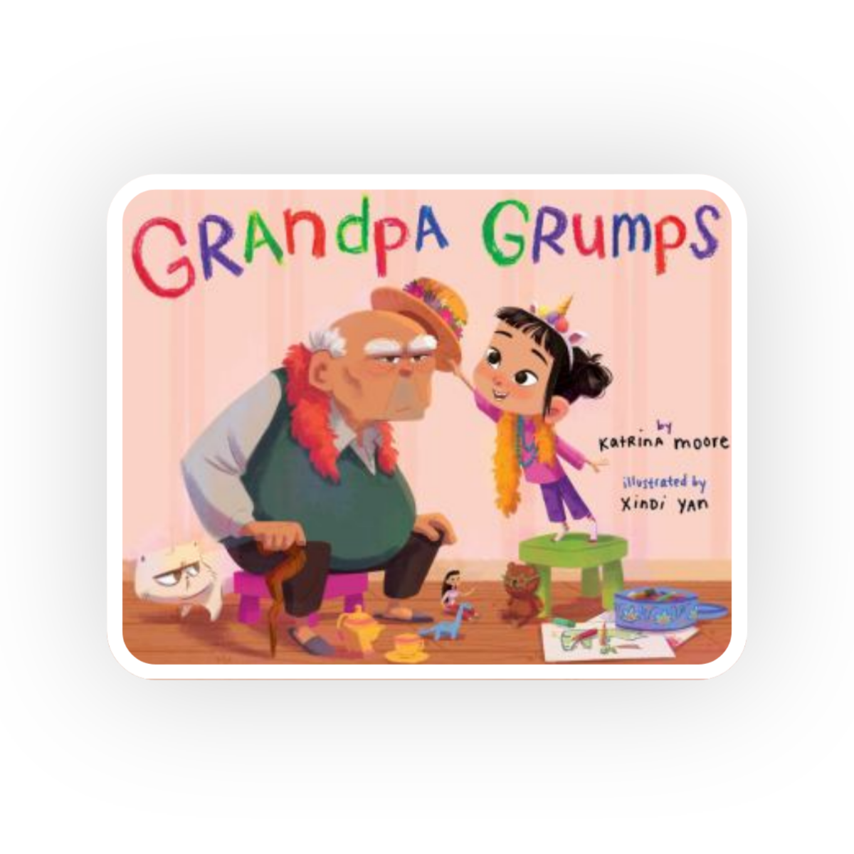  Grandpa Grumps by Katrina Moore follows a young girl and her Grandfather as they bridge a cultural divide and language barrier.
