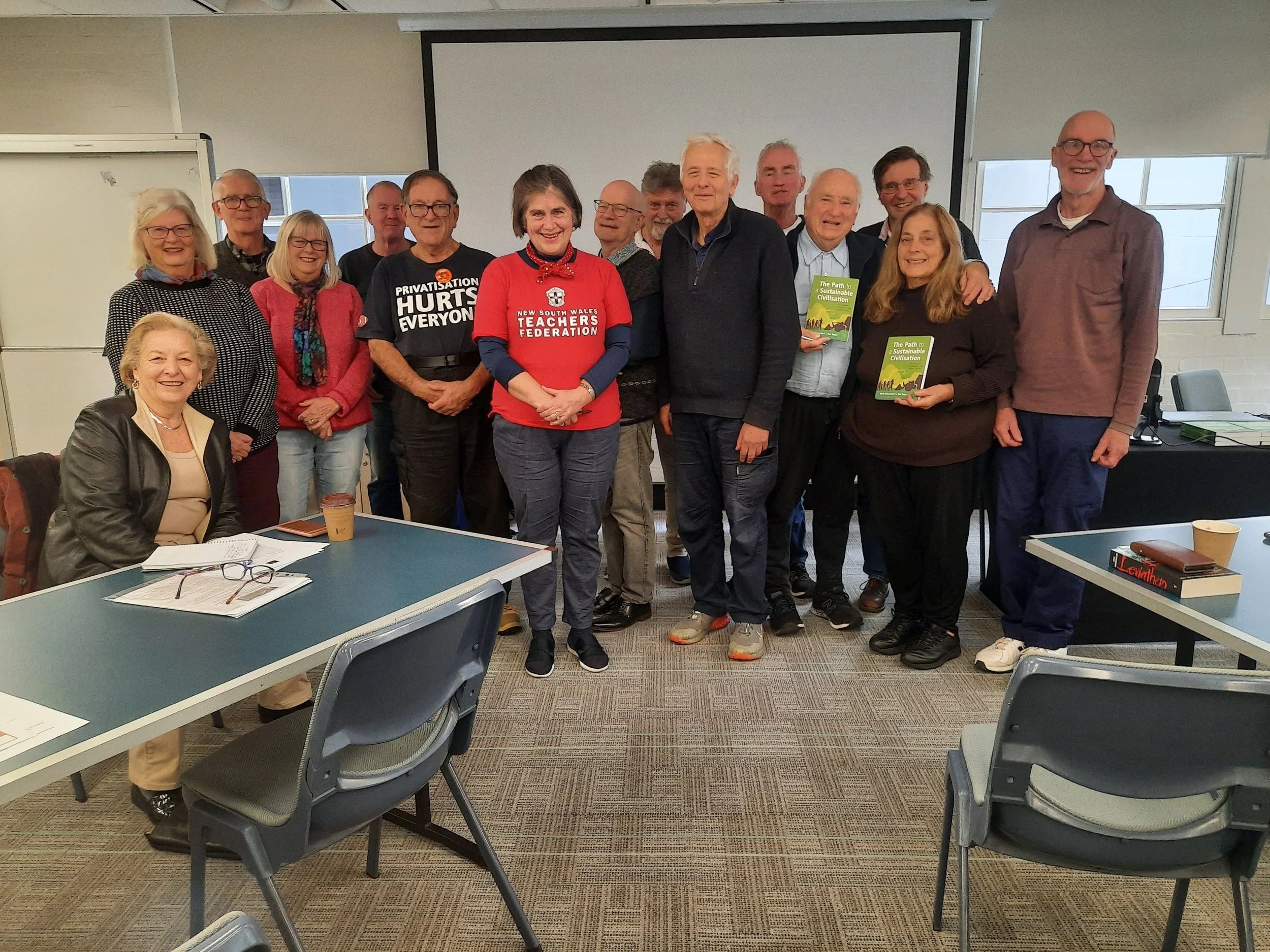 Group photo following a presentation at Sydney Retired Unionist Group