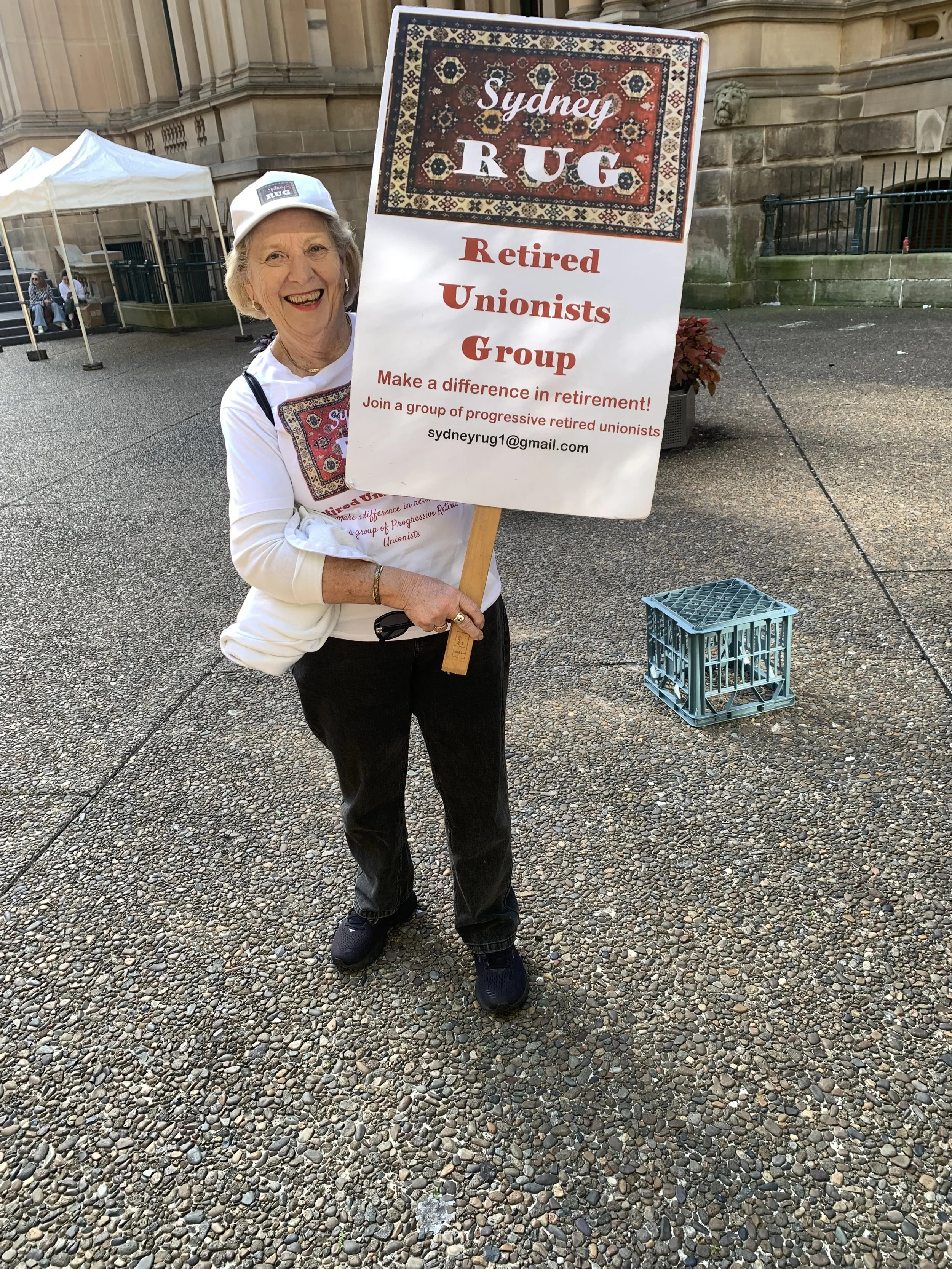 Poster reading "Sydney RUG Retired Unionists Group"