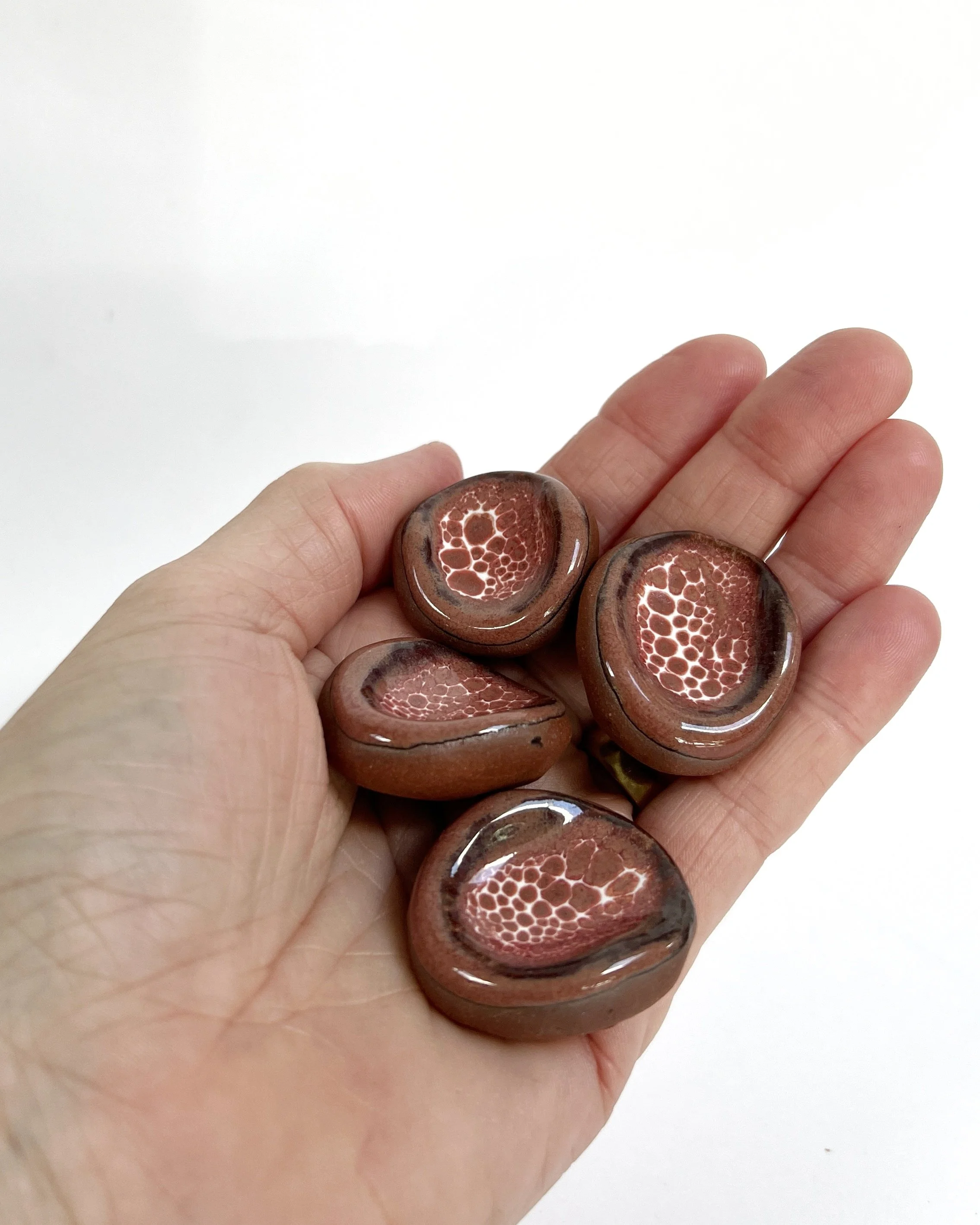 Worry Stones / Grounding Stones - Cinnamon Glaze