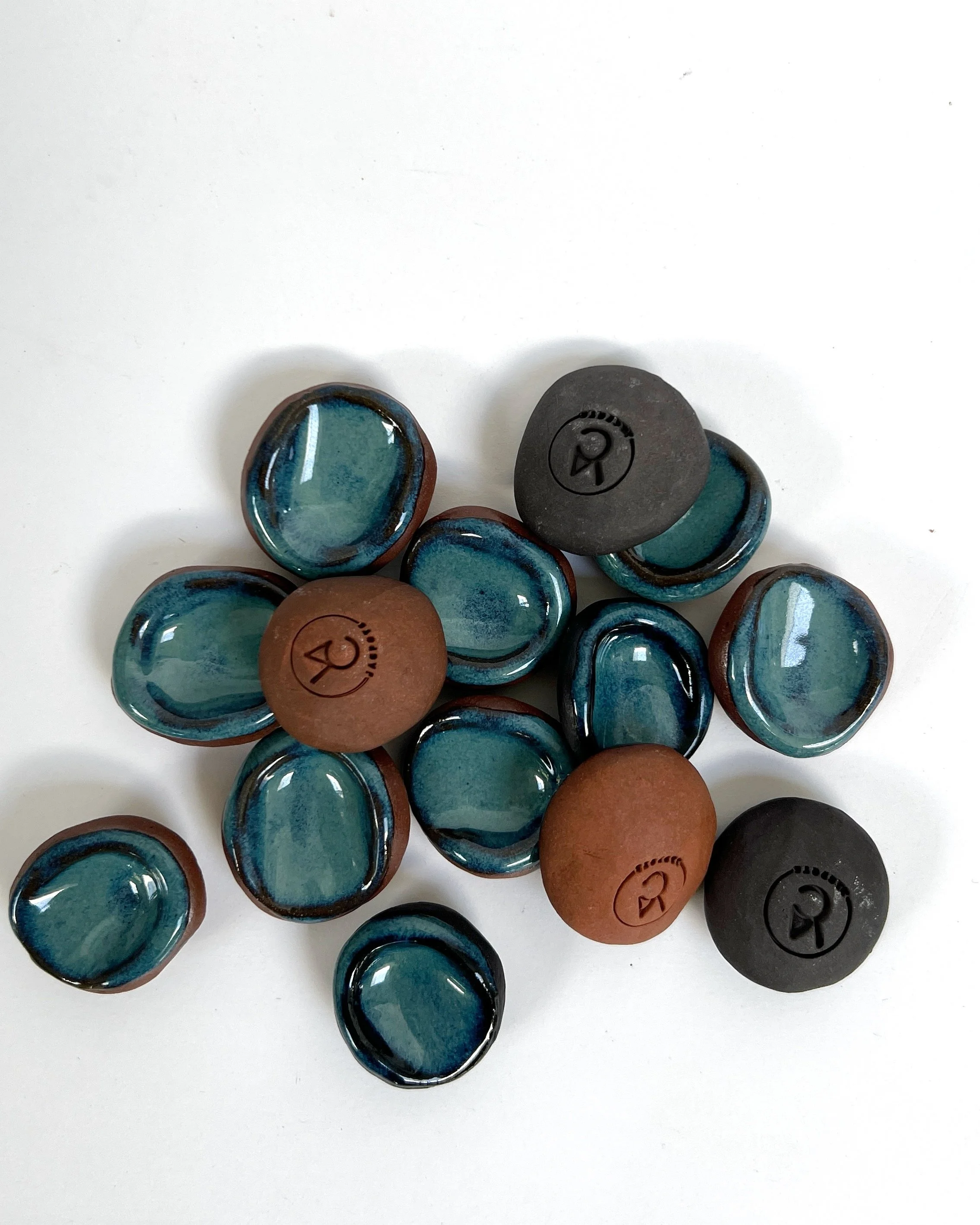 Worry Stones / Grounding Stones - Azure Glaze