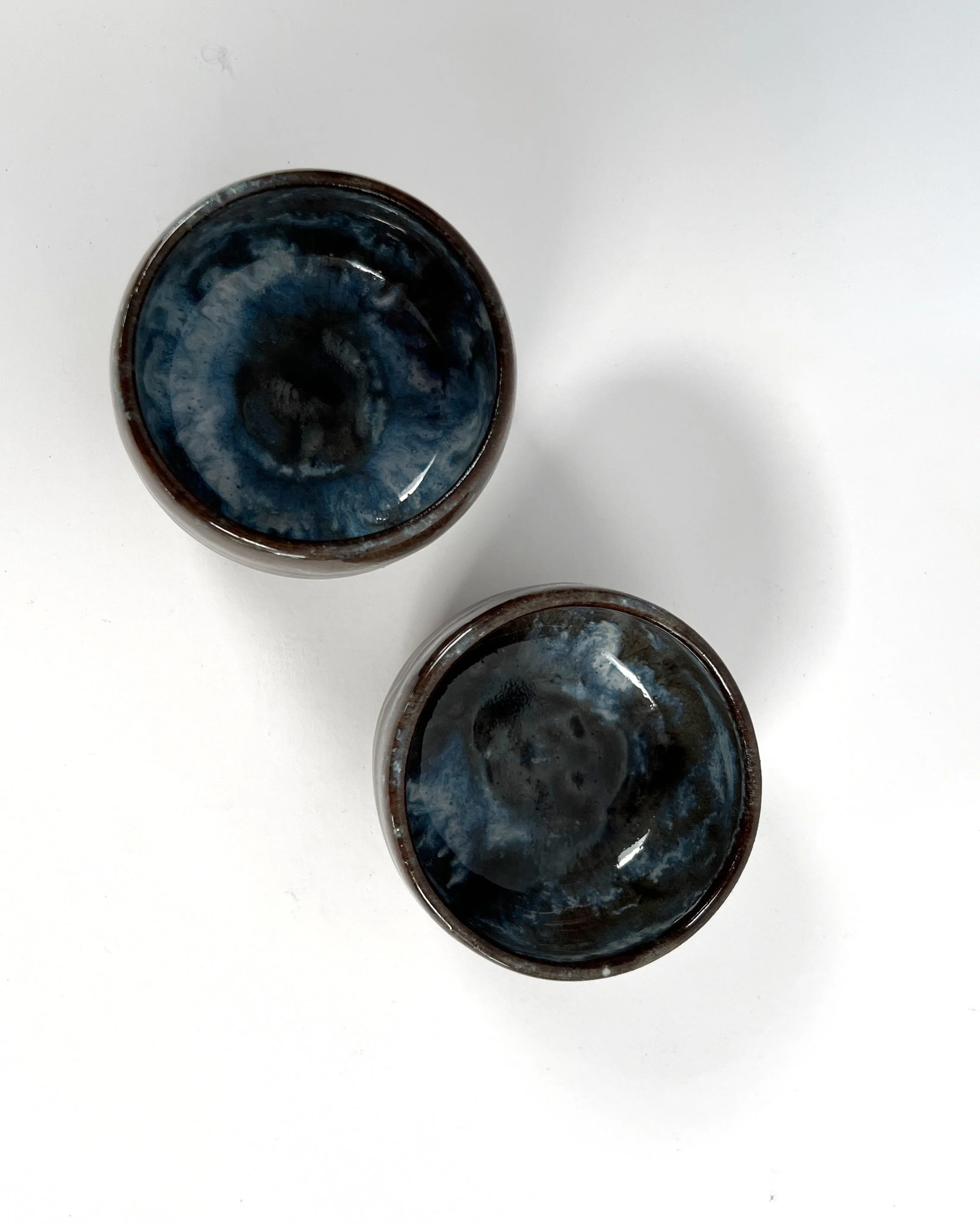Ember Collection - Wheel thrown ceramic cups in matcha glaze (set of two)
