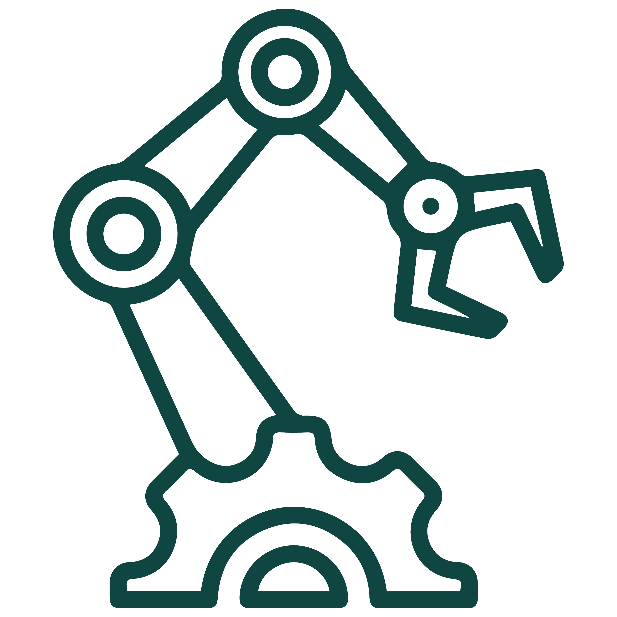 Geometric drawing of an outline square with sections divided by vertical, horizontal, and circle lines.