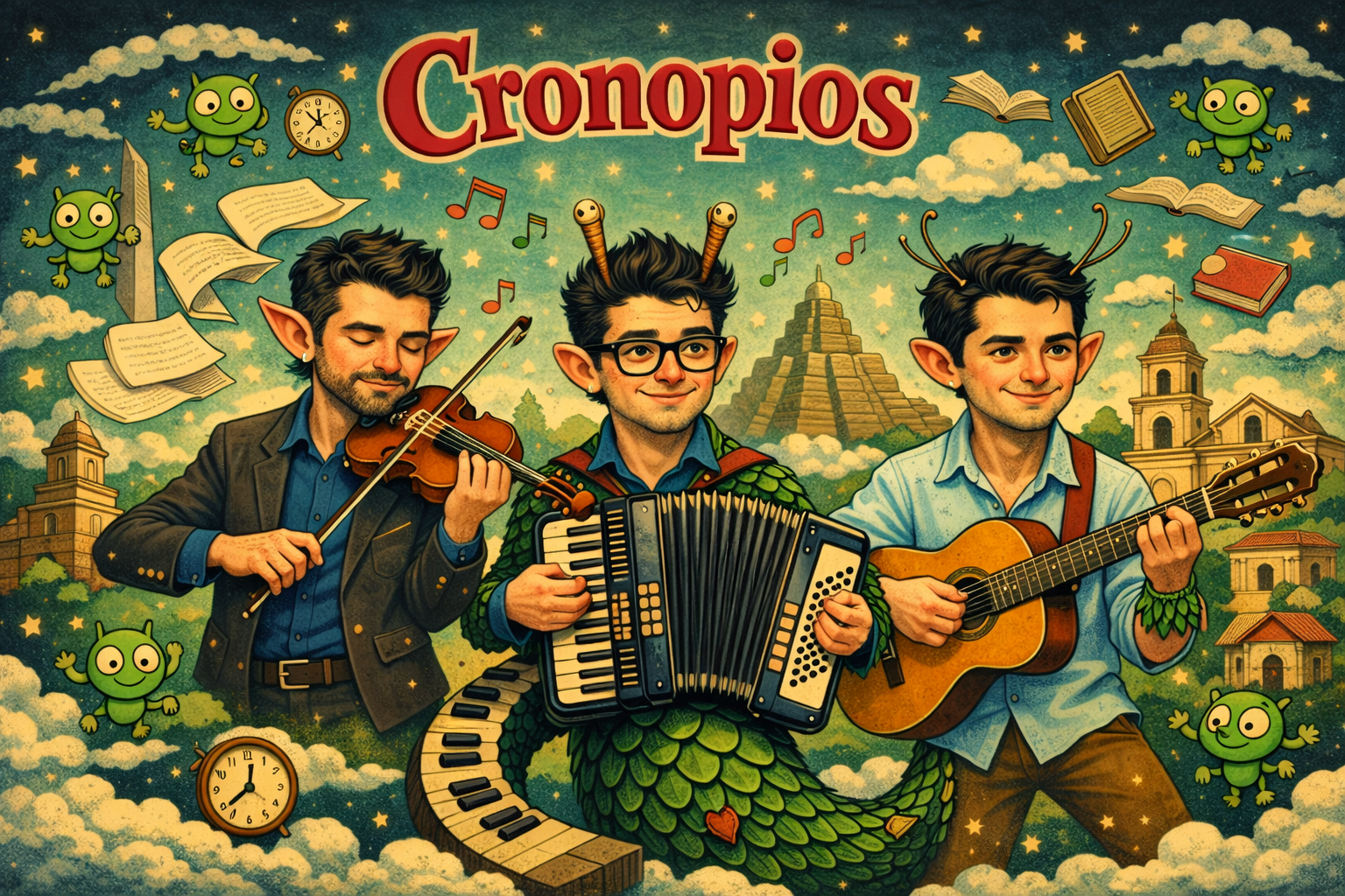 Cronopios. Música para eventos Guatemala. Música latinoamericana. Acordeón, Guitarra, Violín. 