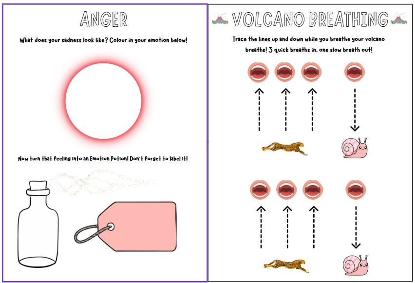 Volcano Breath Worksheet (Anger)