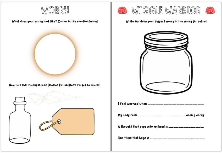 Wiggle Warrior Worksheet (Worry)
