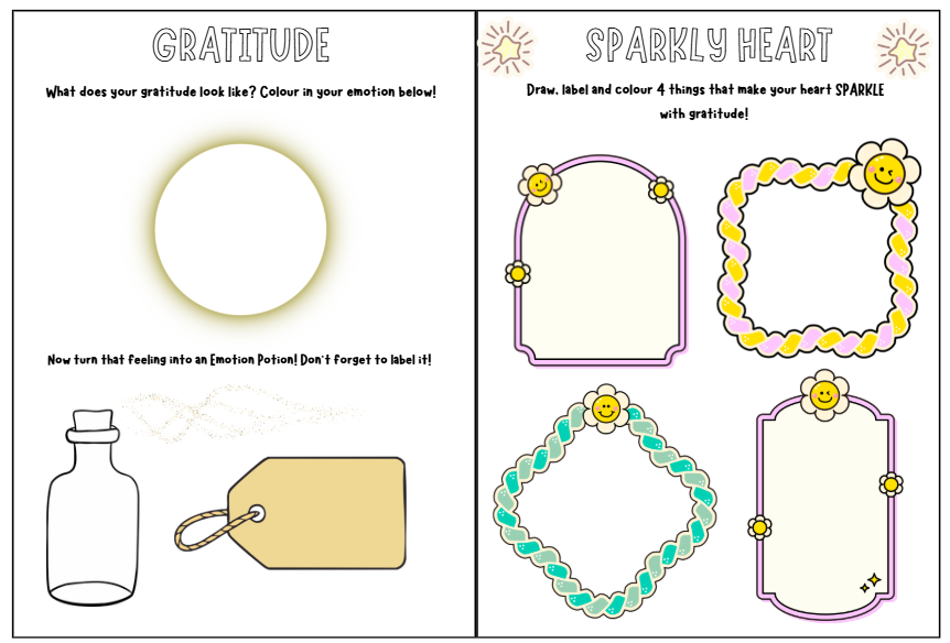 Sparkly Heart Worksheet (Gratitude)