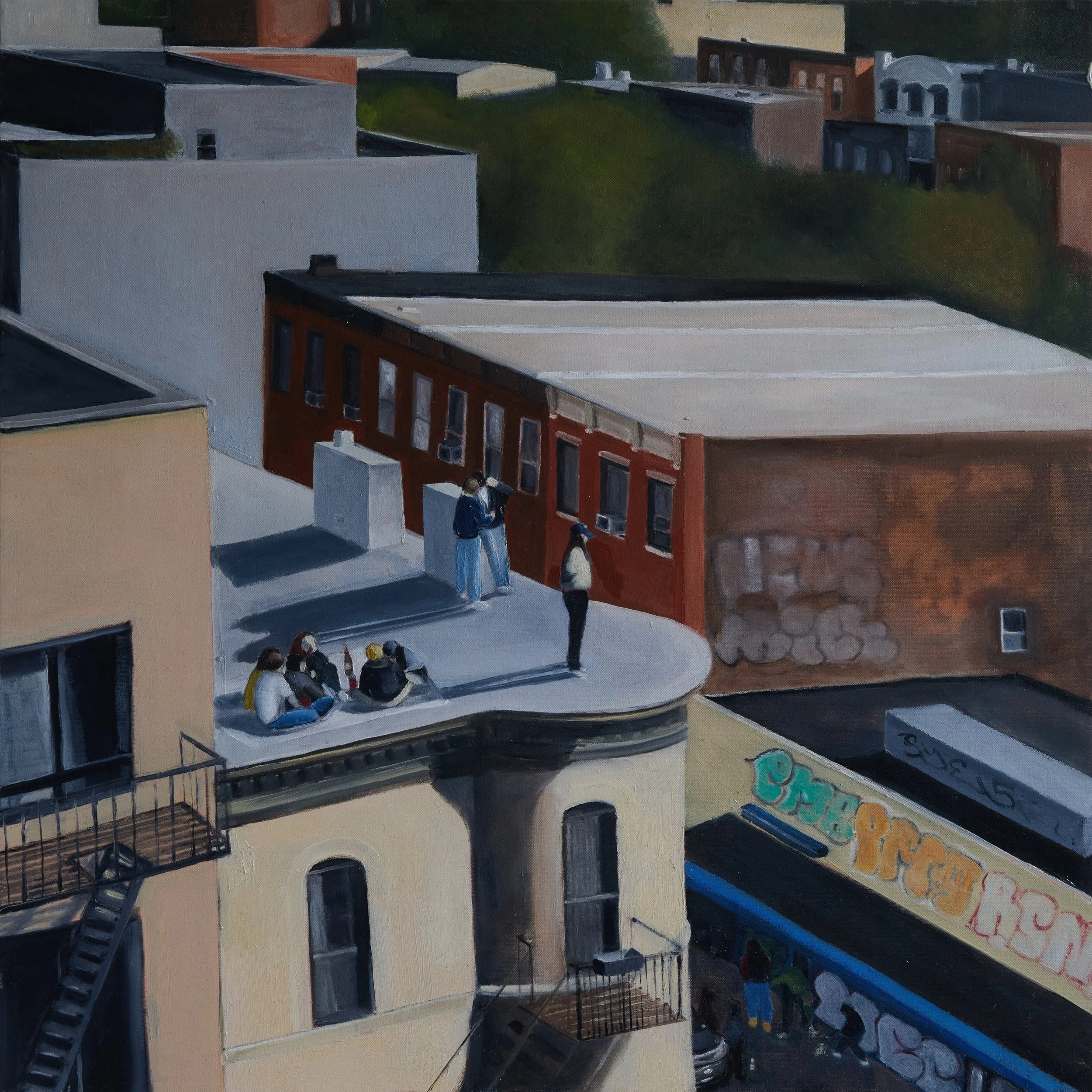 Old Bed Stuy, New Bed Stuy - 2025, 36 x 36 Oil on canvas