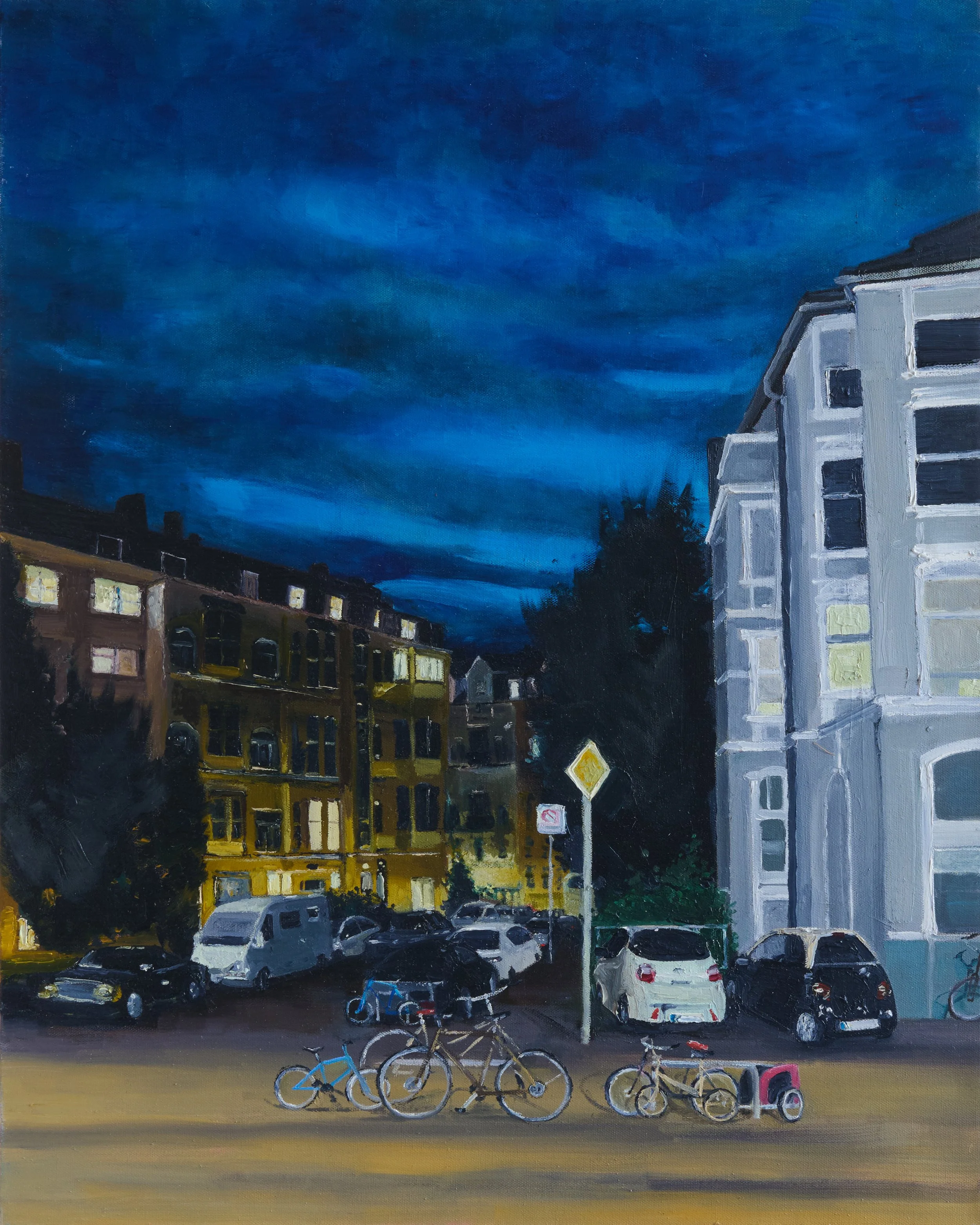 Evening stroll in List Hannover - 2023, 30 x 24 Oil on canvas