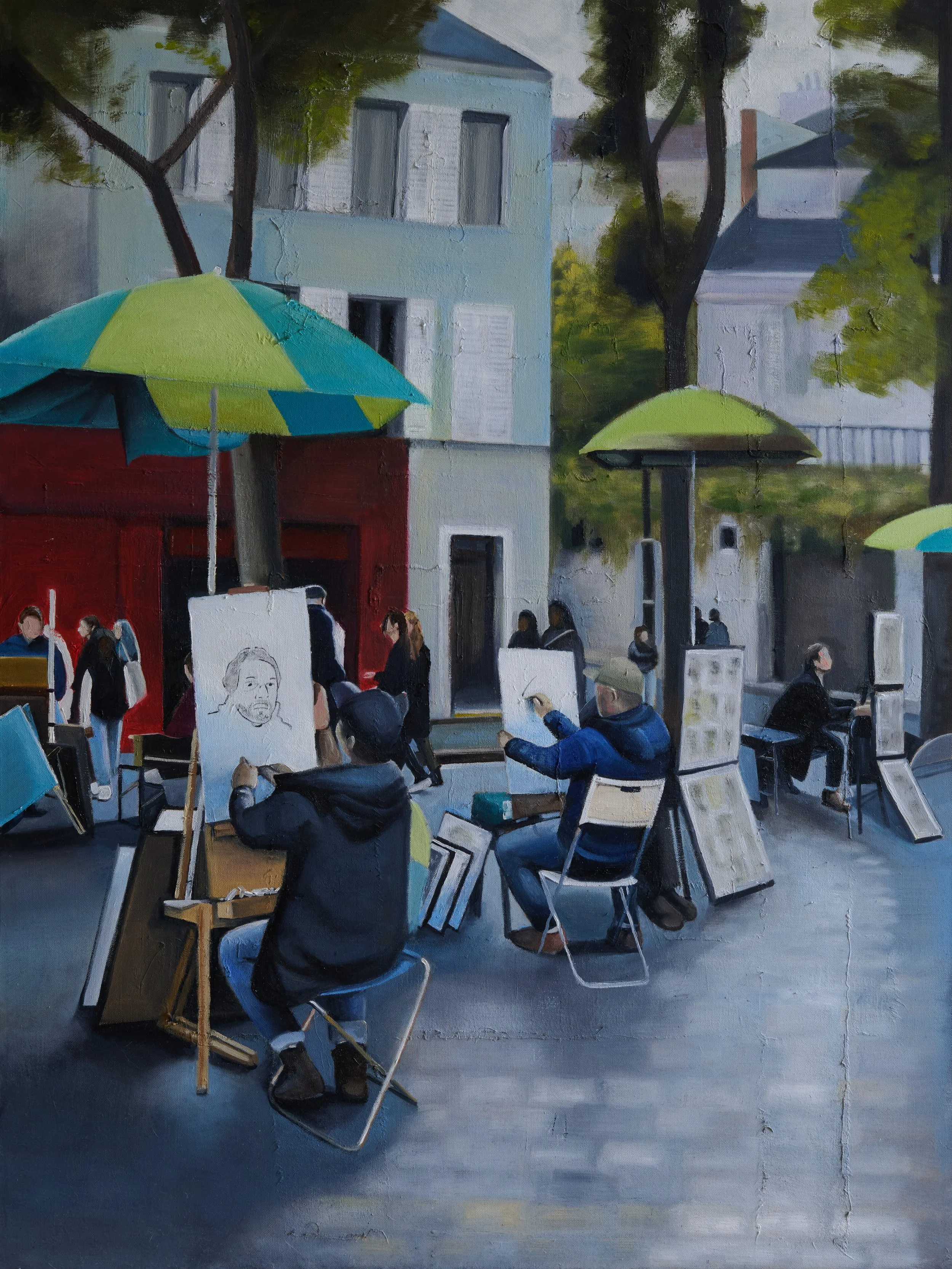 Self portrait in Montmartre - 2026, 30 x 40 Oil on canvas 