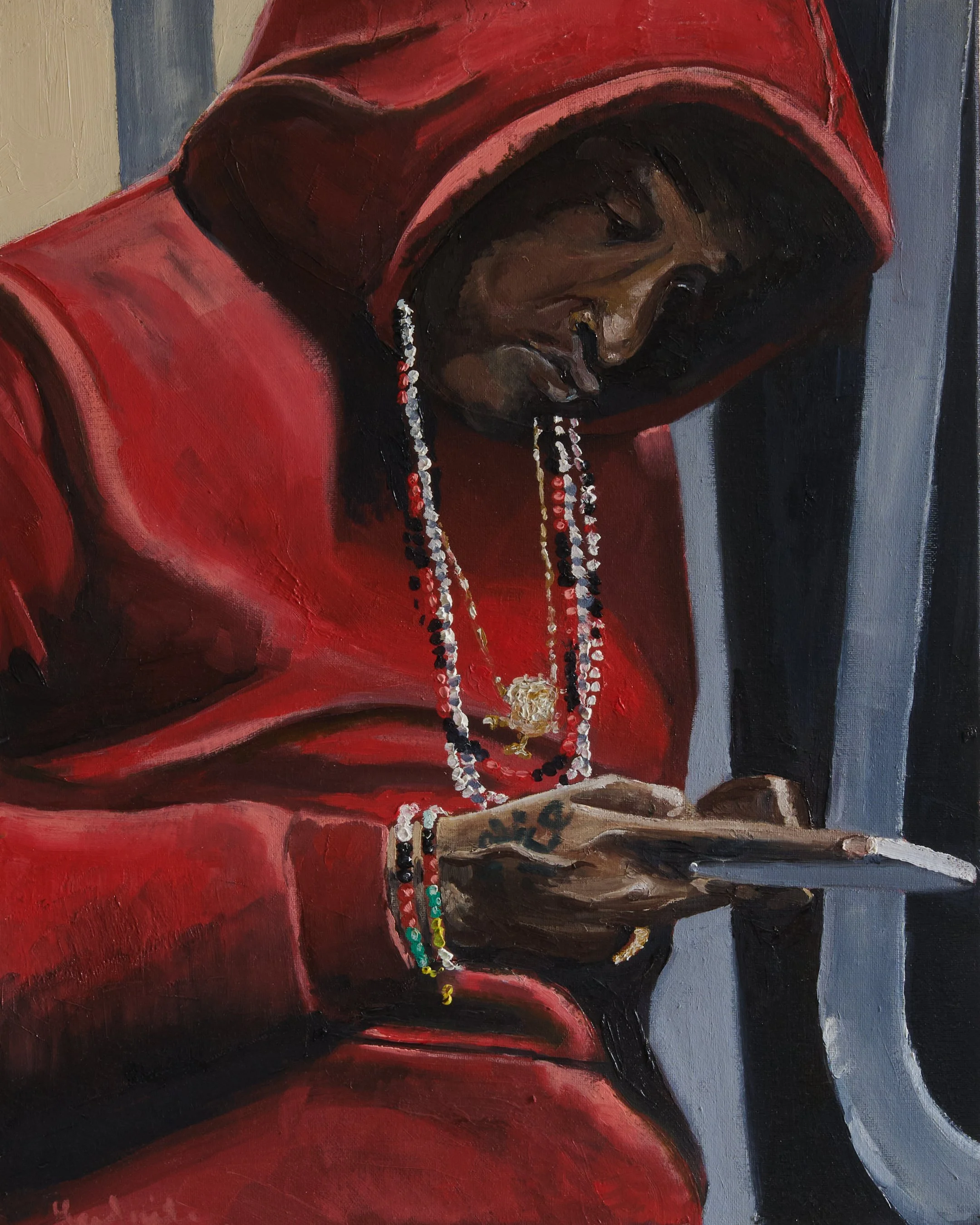 Some dude on the A Train - 2023, 16 x 20 Oil on canvas