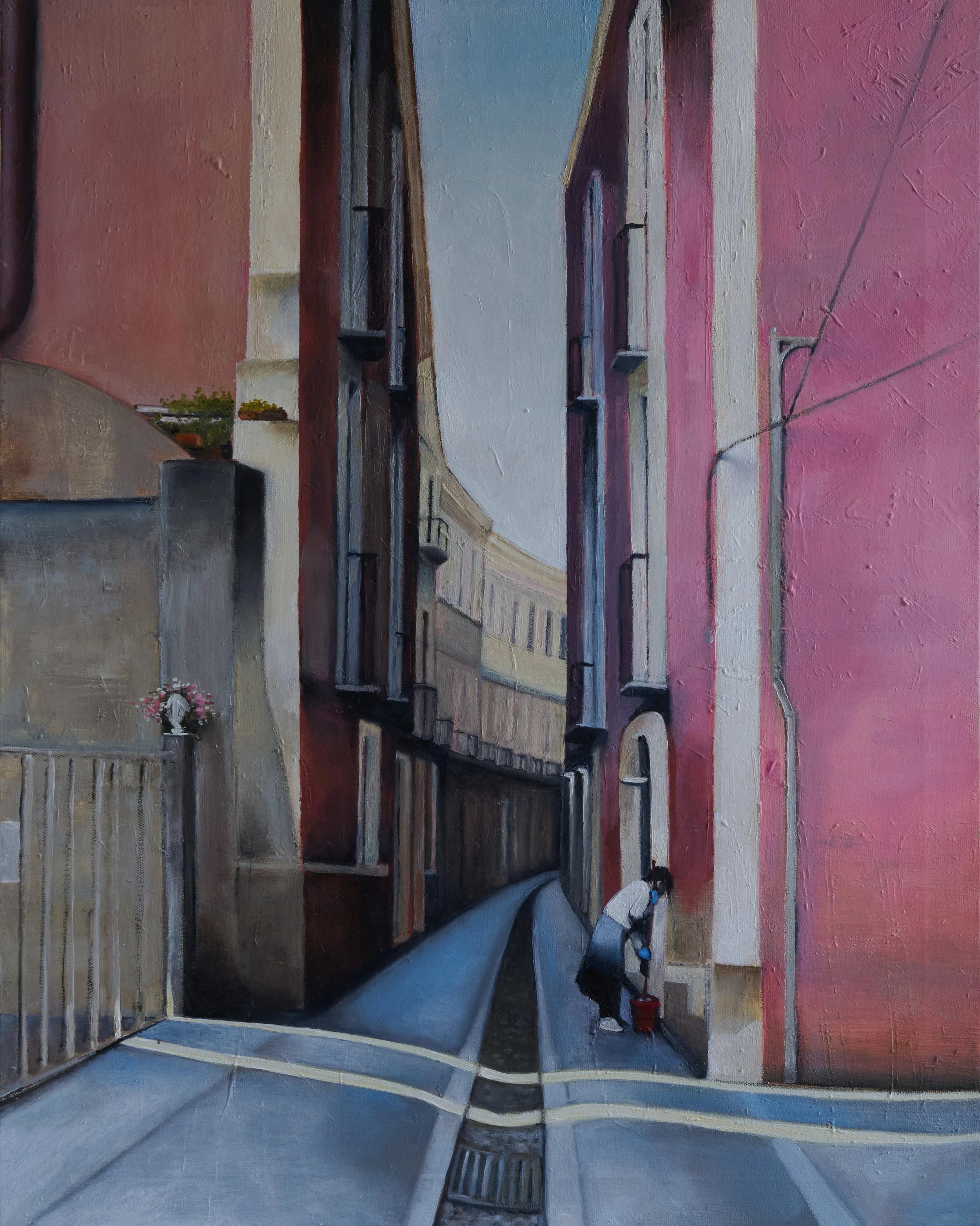 7am, Quartiere Castello, Cagliari - 2026, 22 x 28 Oil on canvas
