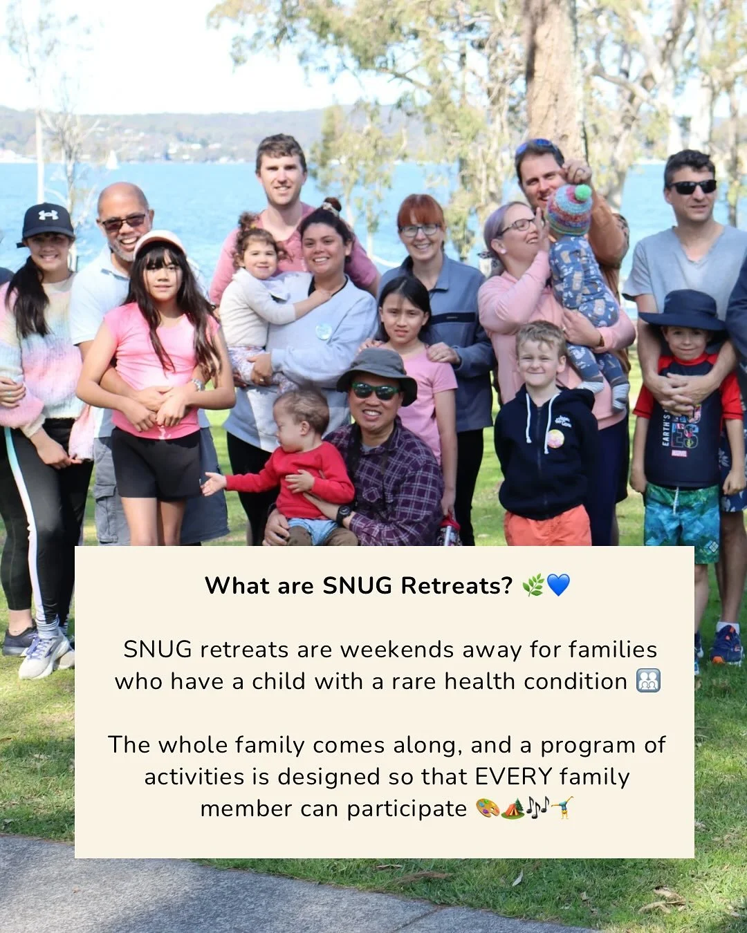 ✨ SNUG Retreats are special weekends away for families of children with rare health conditions 💛

Our fun-filled retreats include everything from 🎨 art and music therapy to 🚣&zwj;♀️ kayaking and 🔥 campfires &mdash; there&rsquo;s something for eve