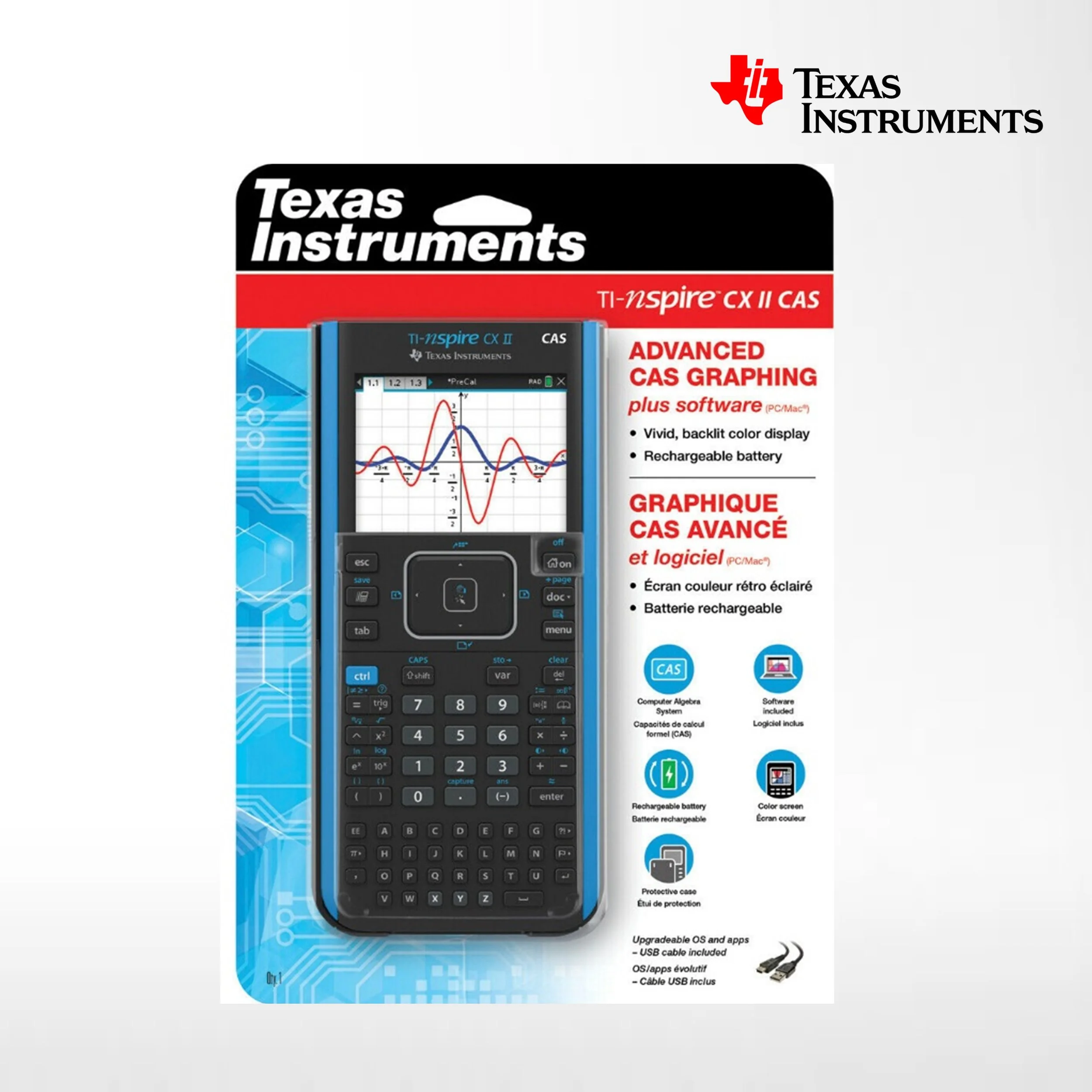 Texas Instruments TI-Nspire CX II CAS Color Graphing Calculator