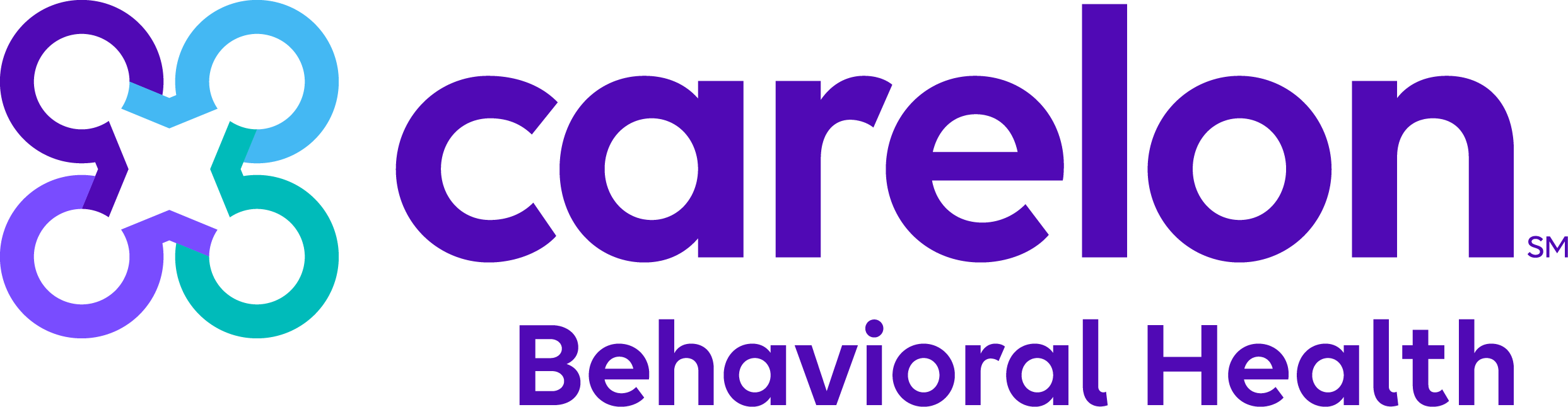 Logo of Carleon Behavioral Health with a stylized interconnected design in shades of purple and blue.