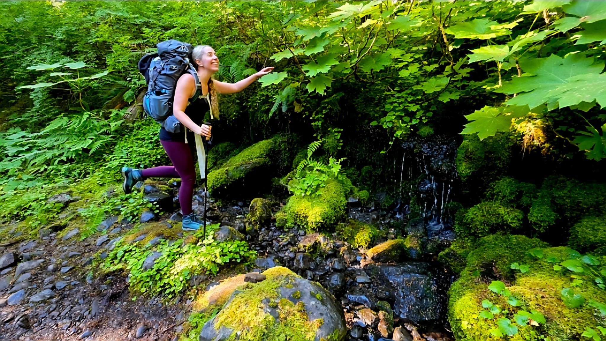 Dr. Easley hiking in the forest
