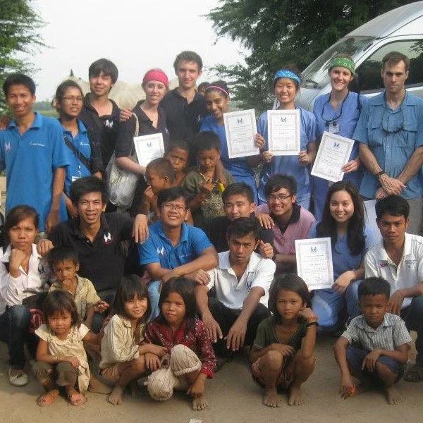 Dr. Easley with group on a dental missions trip