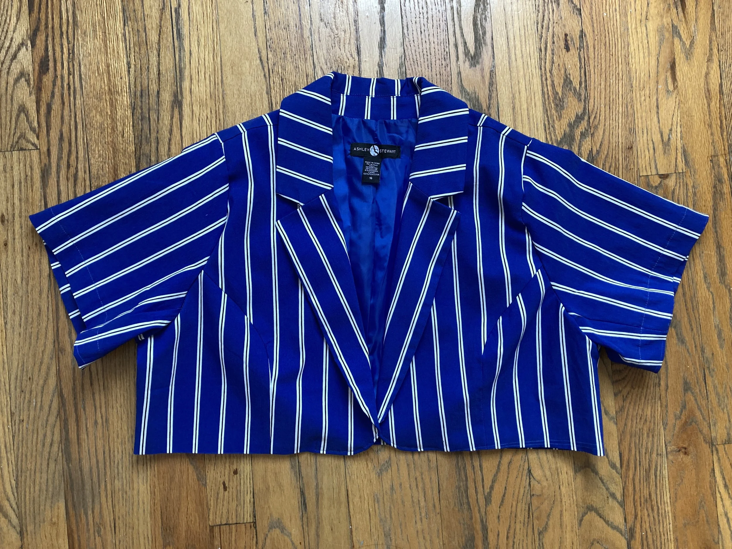 240604 Cobalt Stripe Crop Blazer Finished 3.JPG