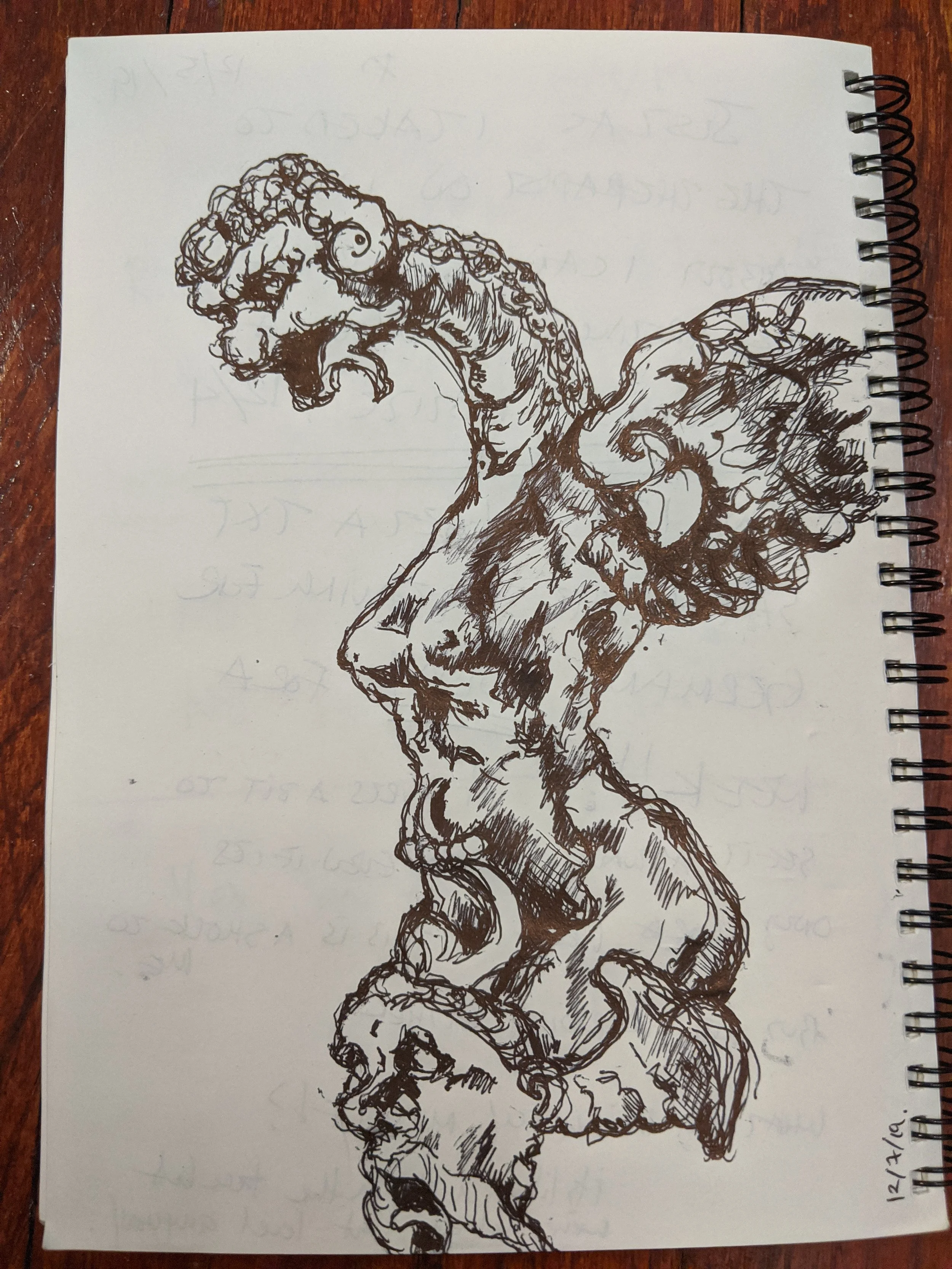 MET - Metropolitan Museum - Spanish Baroque Wine Vessel - Pen on Paper Sketch. 