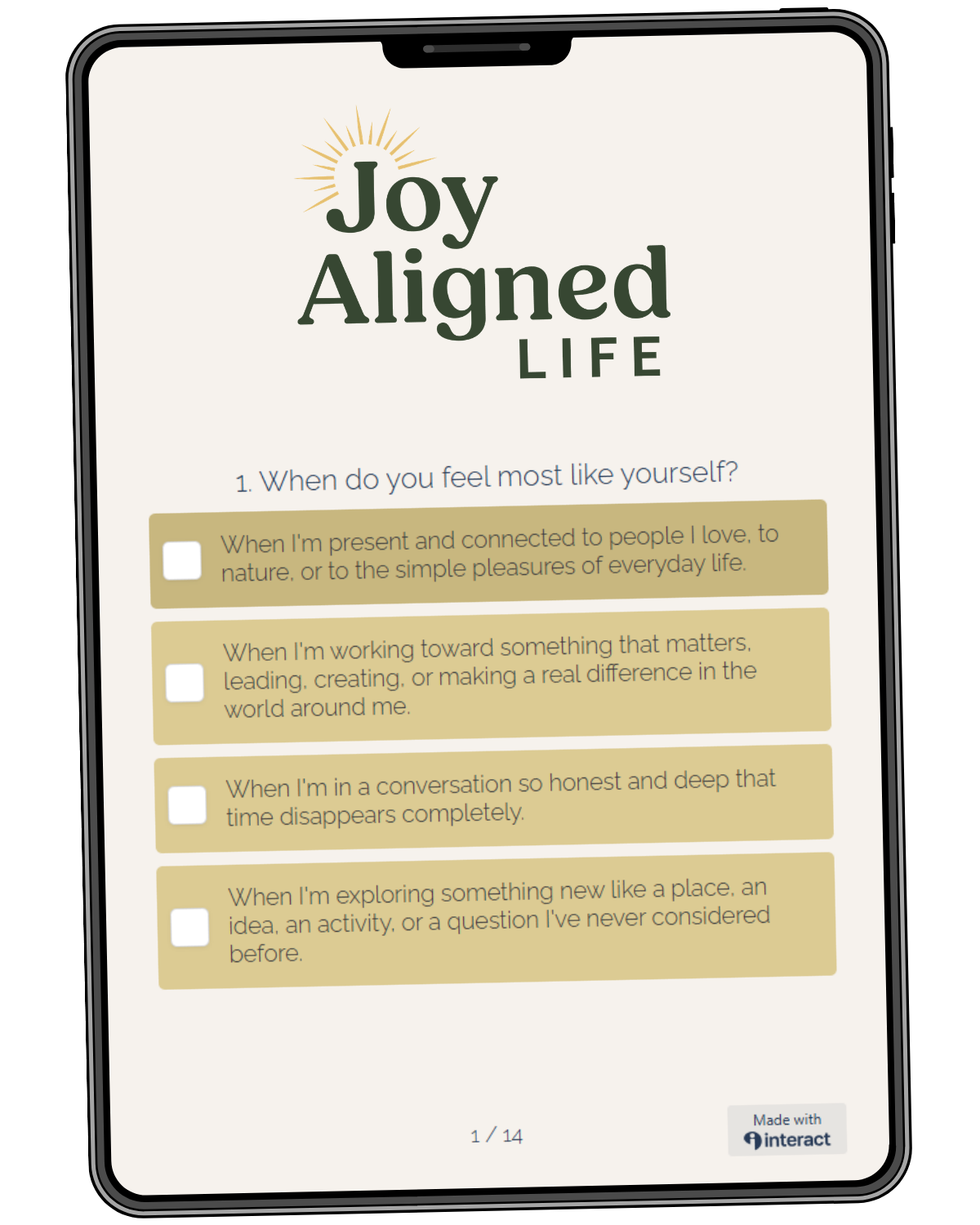 Tablet with text asking wellness and coaching questions