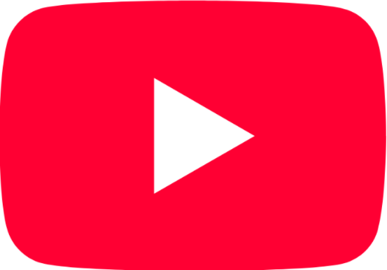 YouTube play button icon with red background and white play triangle.