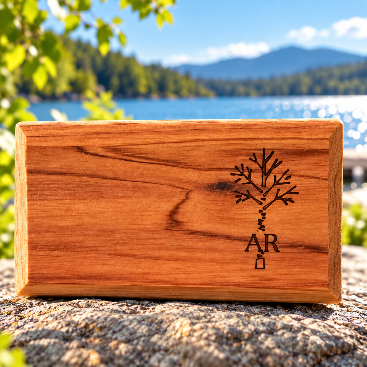 Engraved Wooden Plaque by the Lake.png