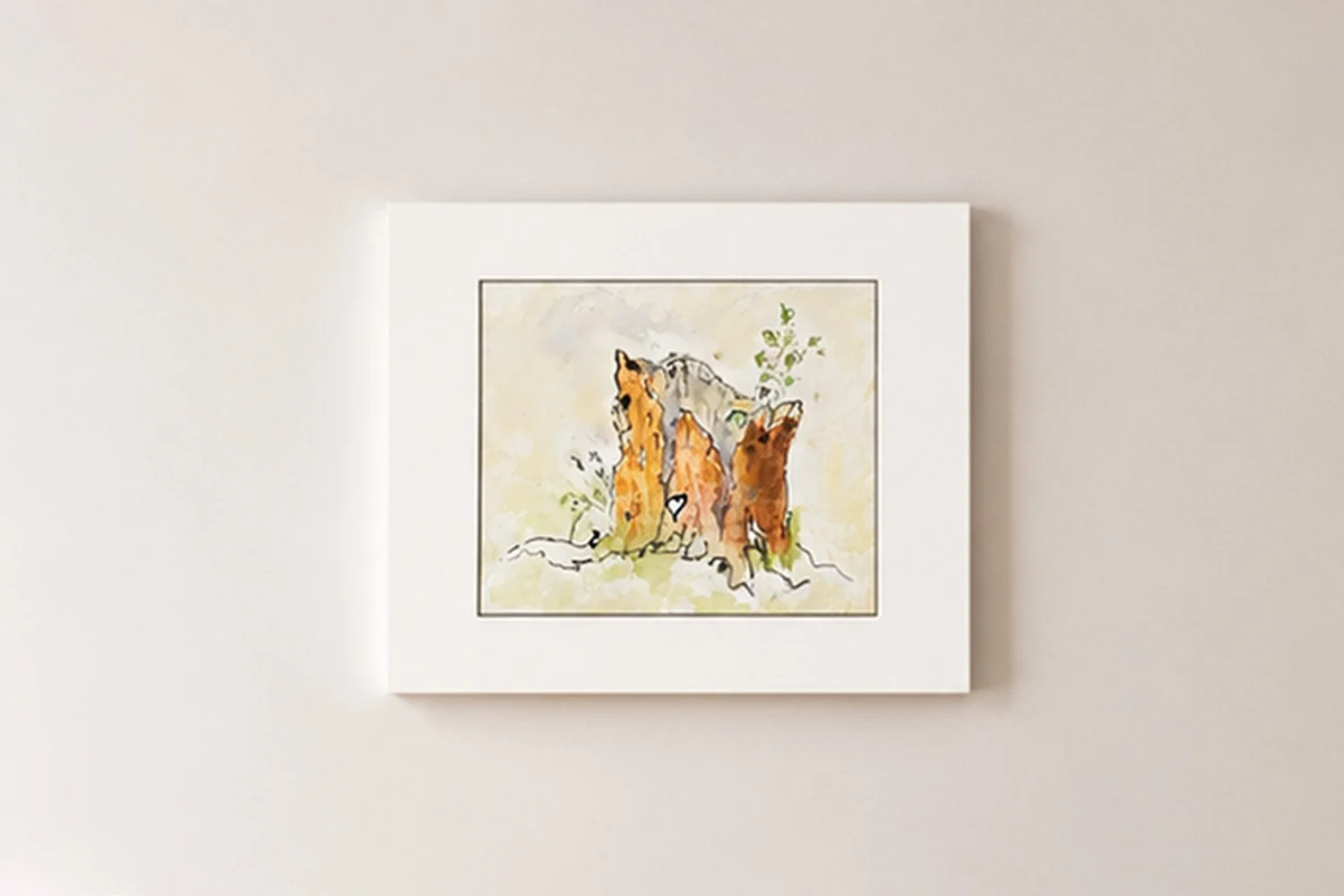 Pooh's Stump — Watercolour, 12 in x 16 in w/o mat, 16 in x 20 in with mat