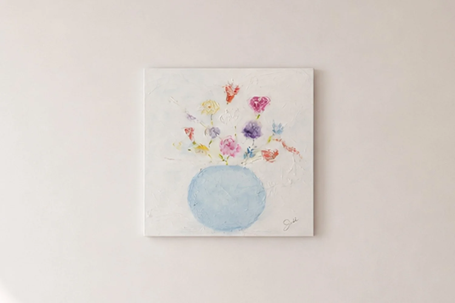 Florals, Pastels — Mixed media acrylic on canvas, 36 in x 36 in