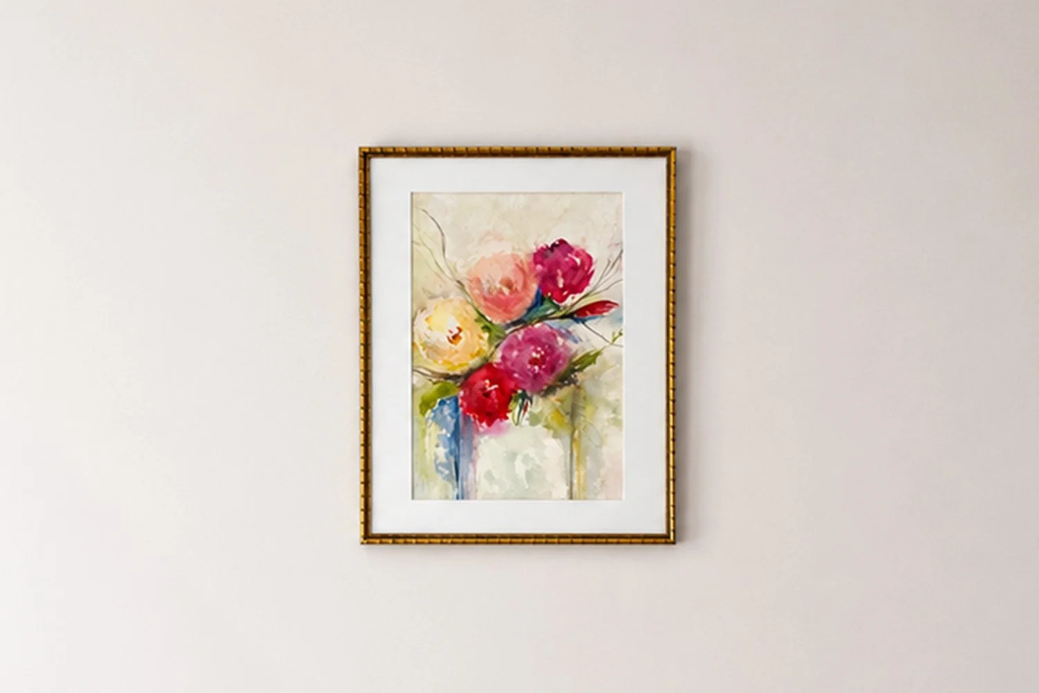 Nana's Vase — Watercolour, 21 in x 25 in, with antique frame